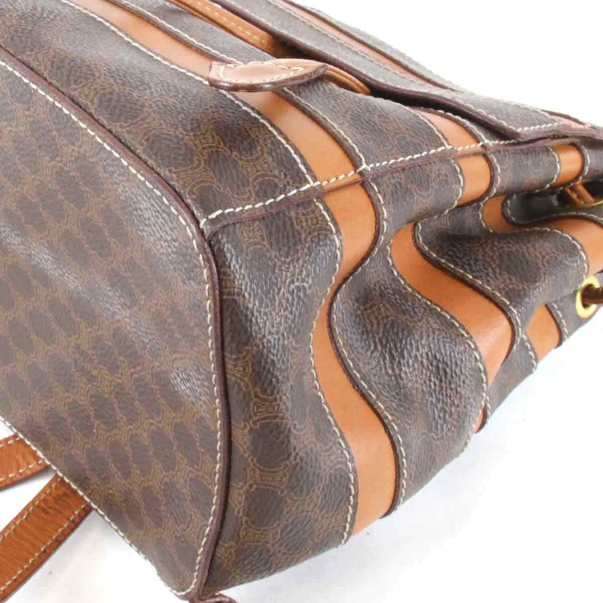 Celine Brown Pvc Leather Backpack (Pre-Owned)