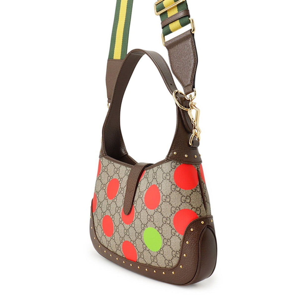 Gucci Beige Multi-Color Gg Supreme Leather Shoulder Bag (Pre-Owned)