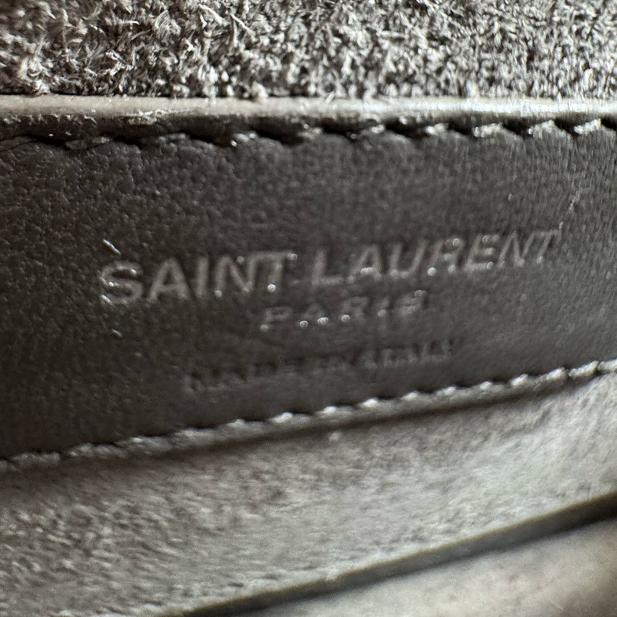 Saint Laurent Gray Leather Shoulder Bag (Pre-Owned)