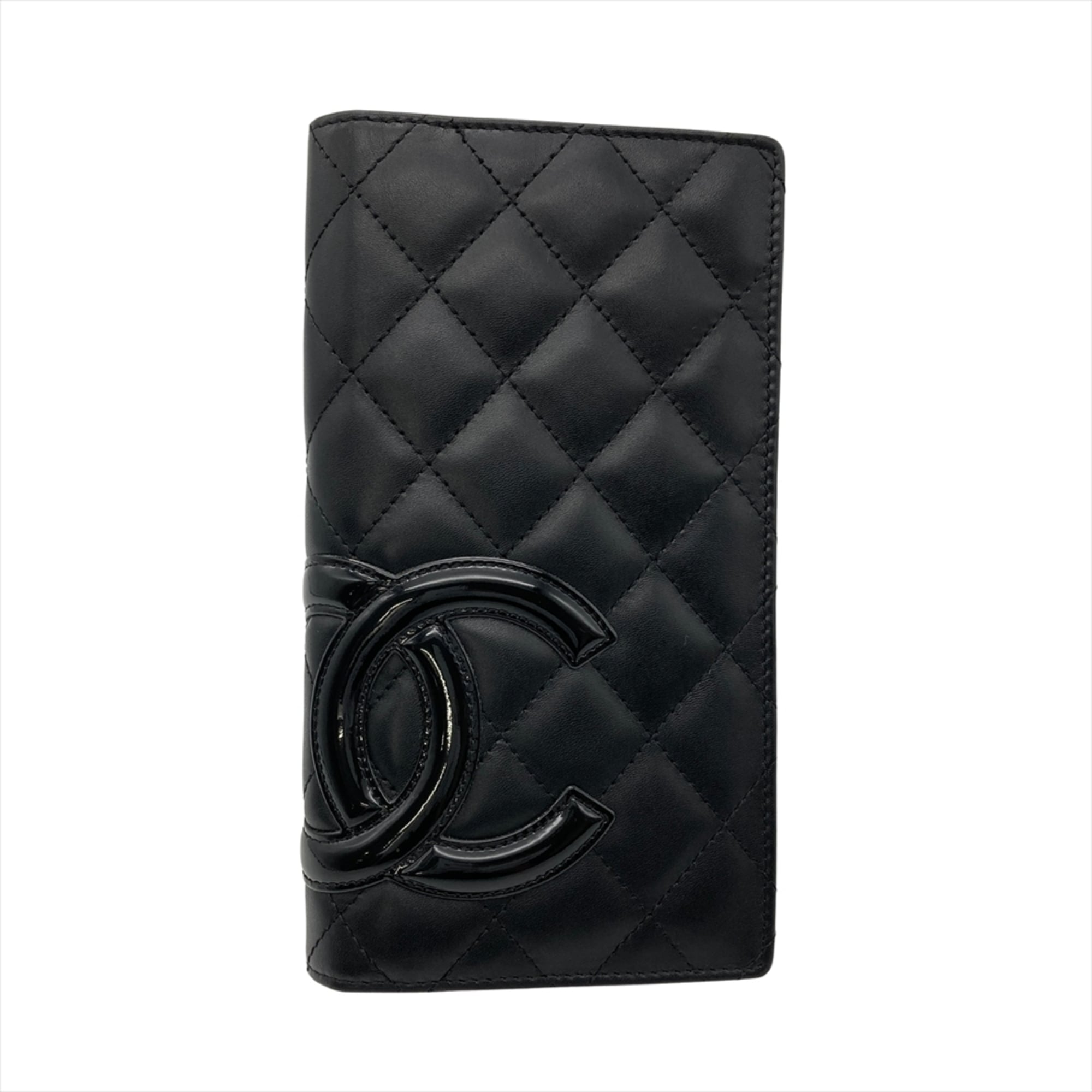Chanel Black Leather Long Wallet (Bi-Fold) (Pre-Owned)
