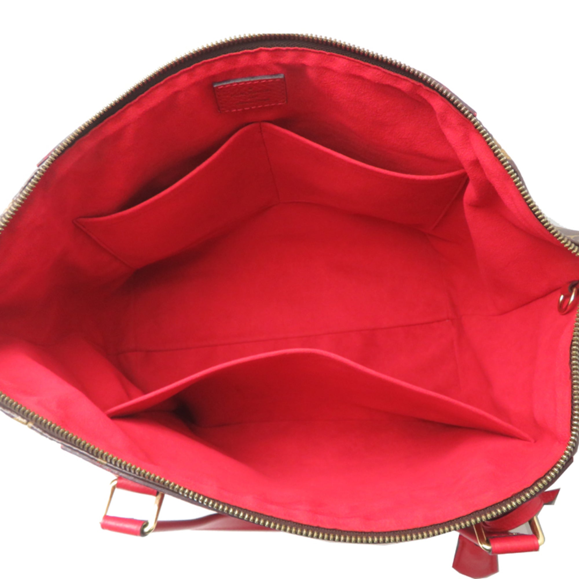 Louis Vuitton Brown Red Color Monogram Handbag (Pre-Owned)