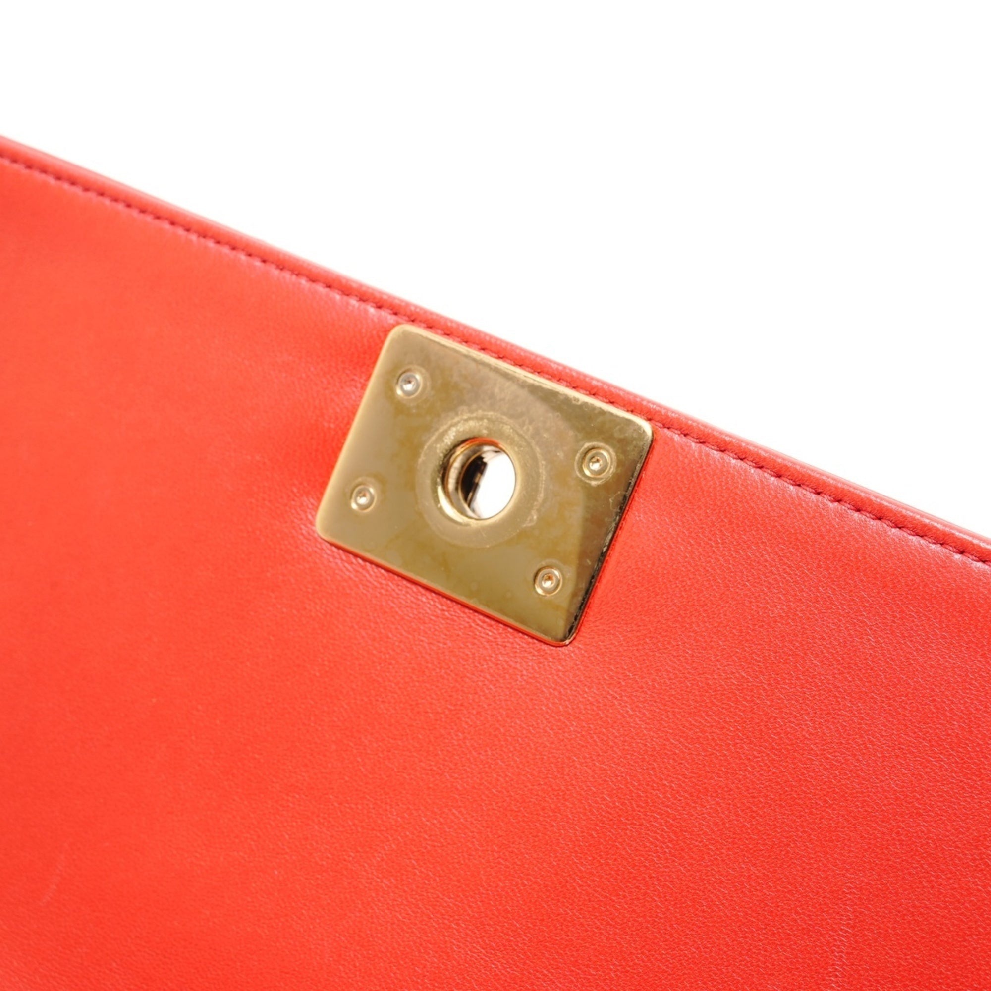 Chanel Boy Chanel Red Color Shoulder Bag (Pre-Owned)