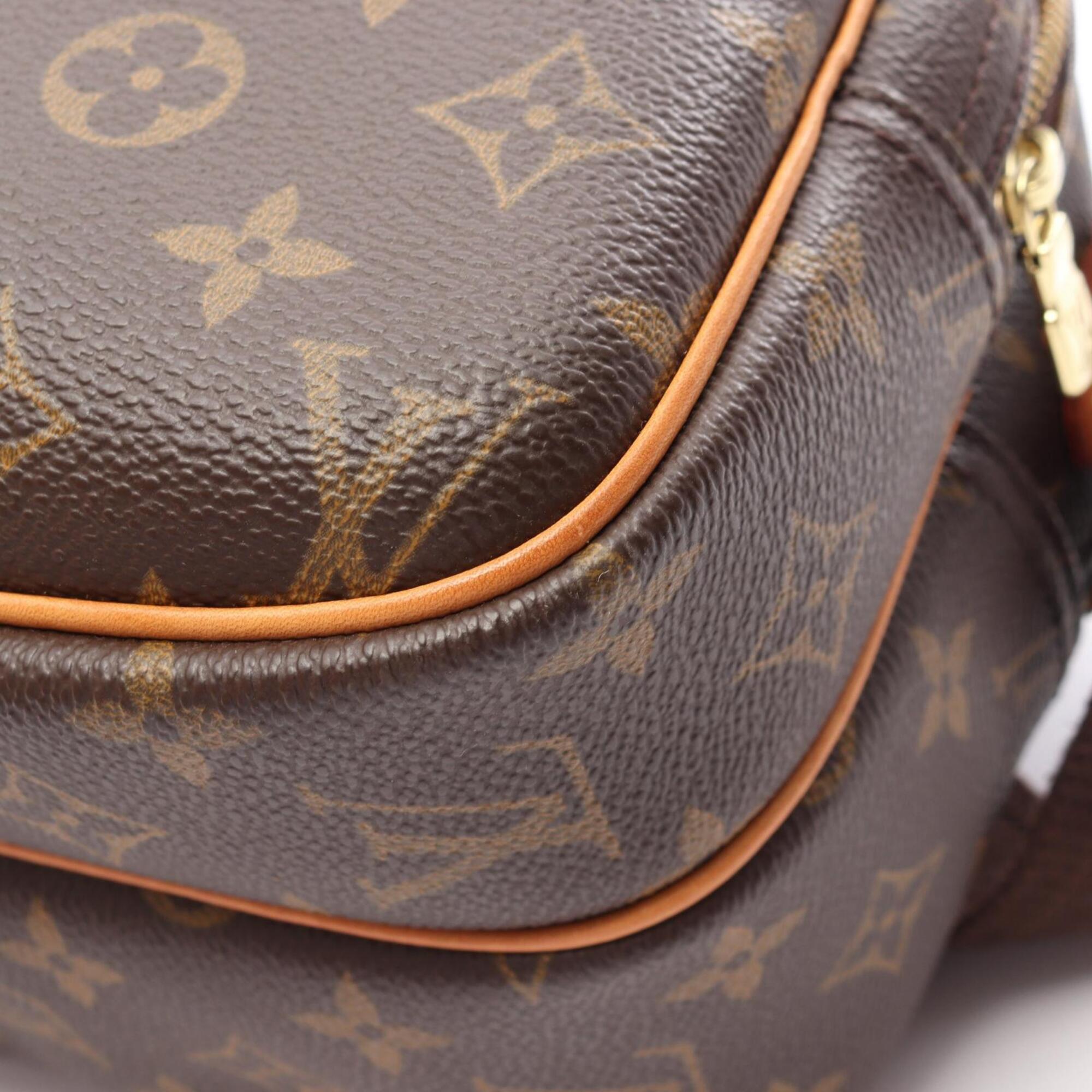 Louis Vuitton Monogram Brown Coated Canvas Leather Handbag Shoulder Bag (Pre-Owned)