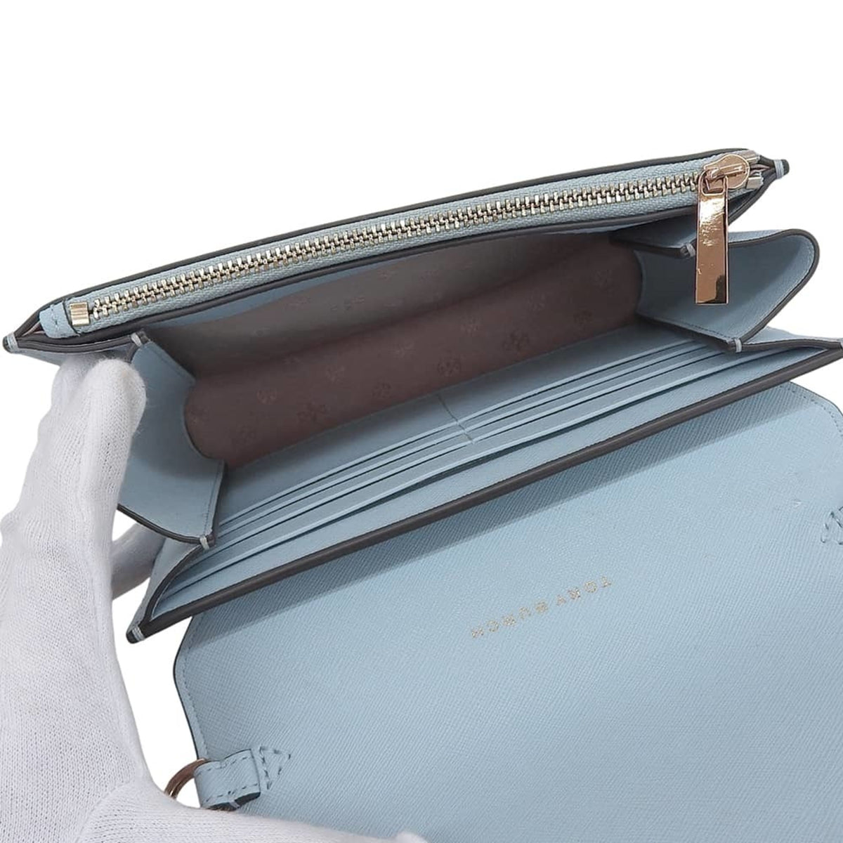 Tory Burch Light Blue Leather Shoulder Bag (Pre-Owned)