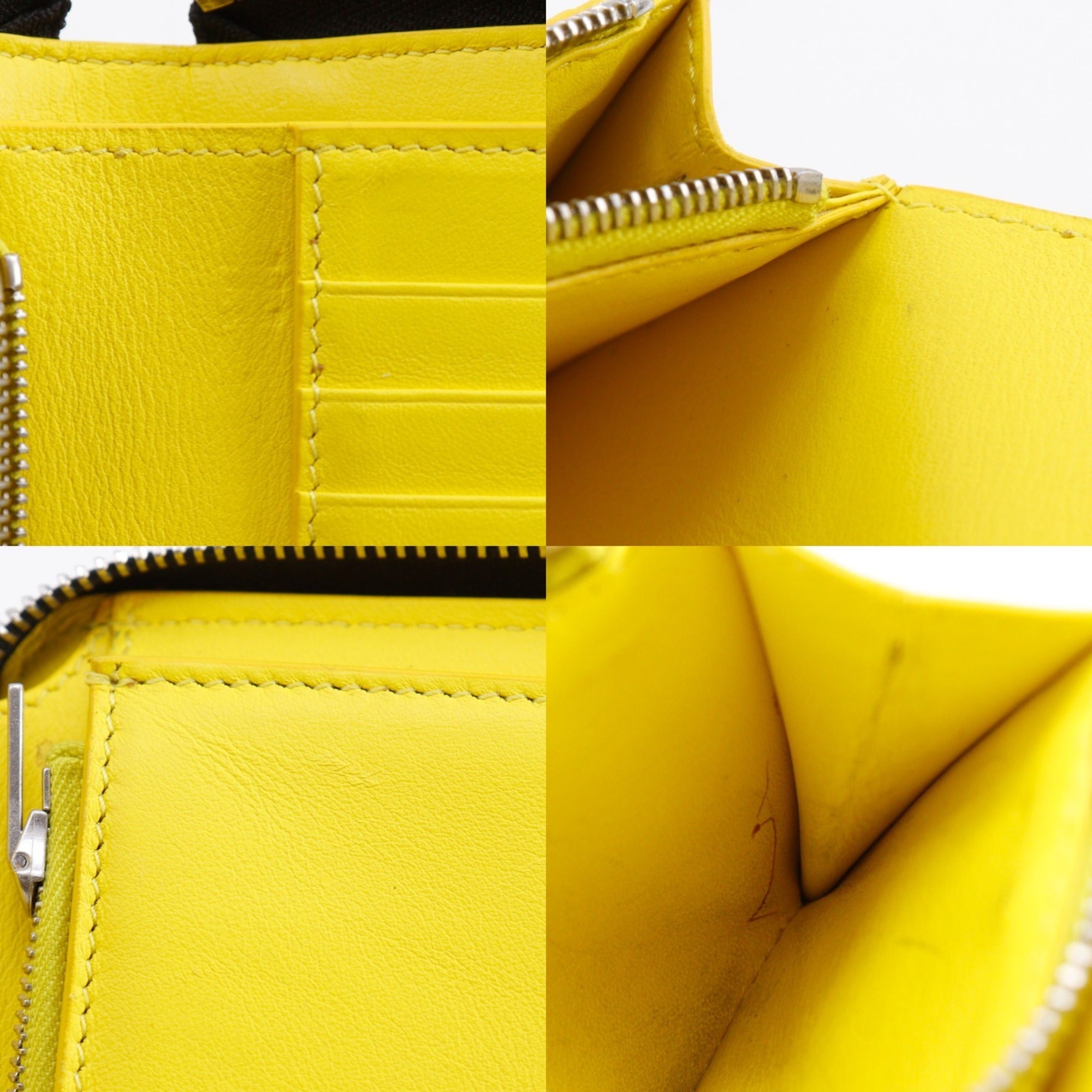 Celine Black Yellow Leather Wallet (Bi-Fold) (Pre-Owned)