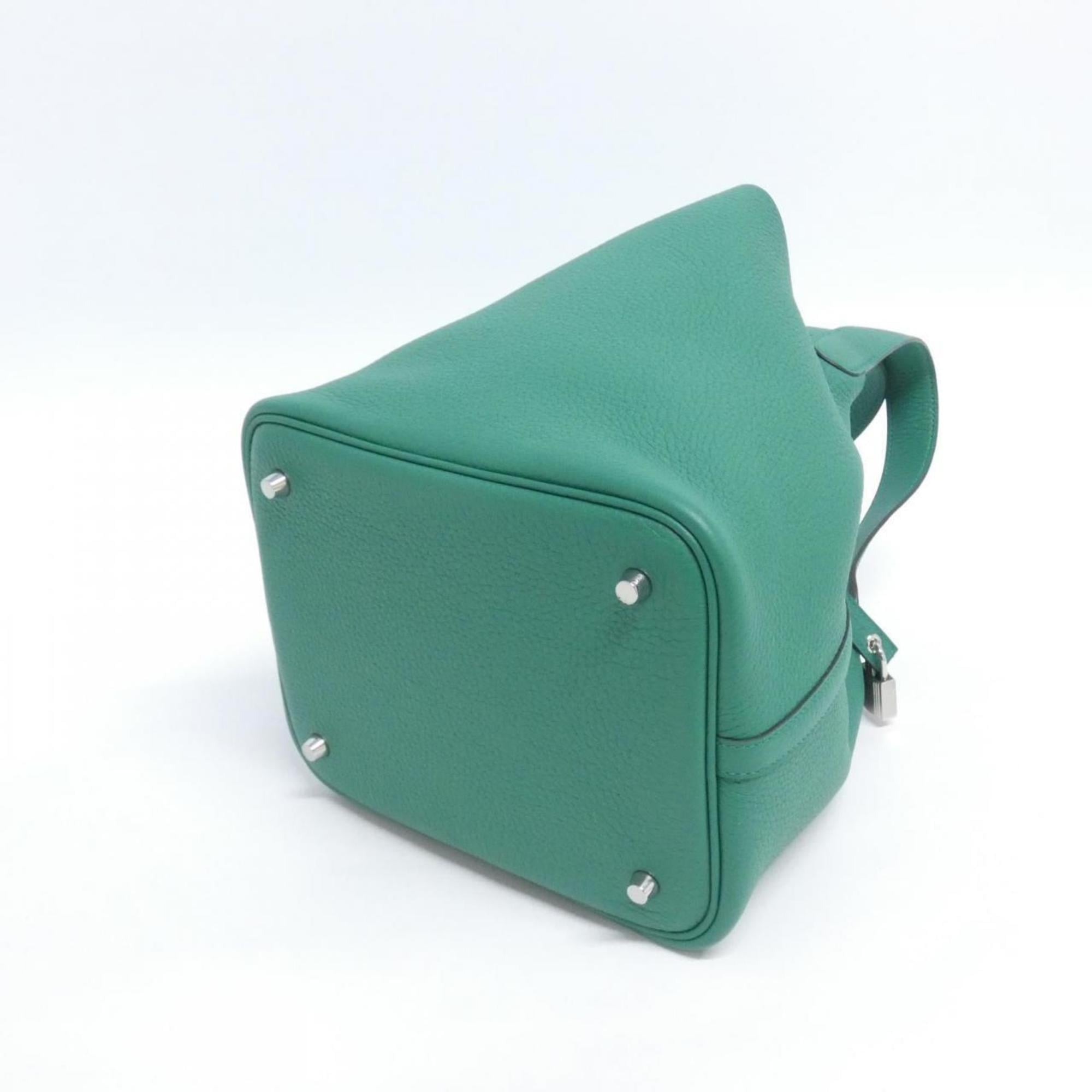 Hermes Green Taurillon Clemence Leather Handbag (Pre-Owned)