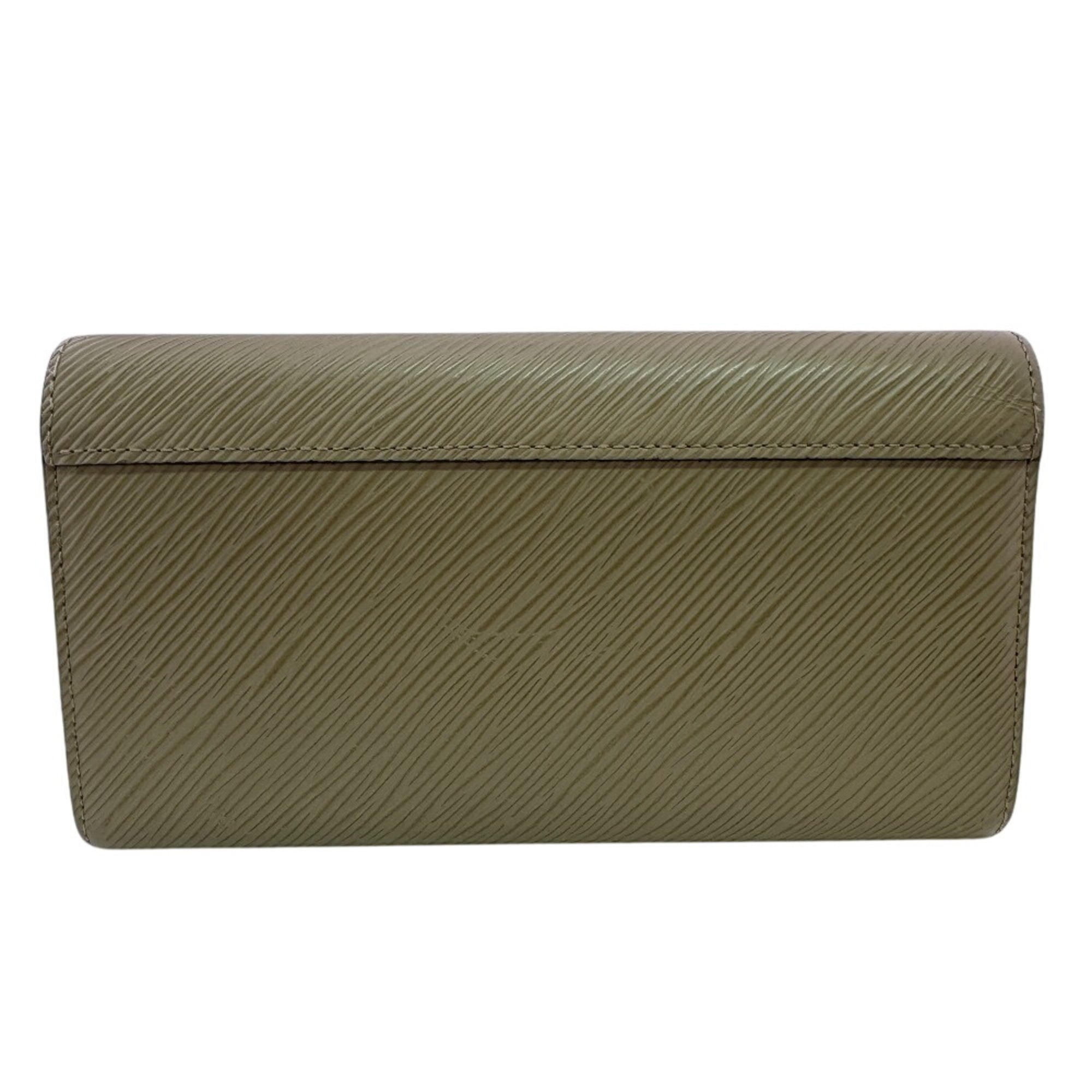 Louis Vuitton Beige Galle Leather Long Wallet (Tri-Fold) (Pre-Owned)