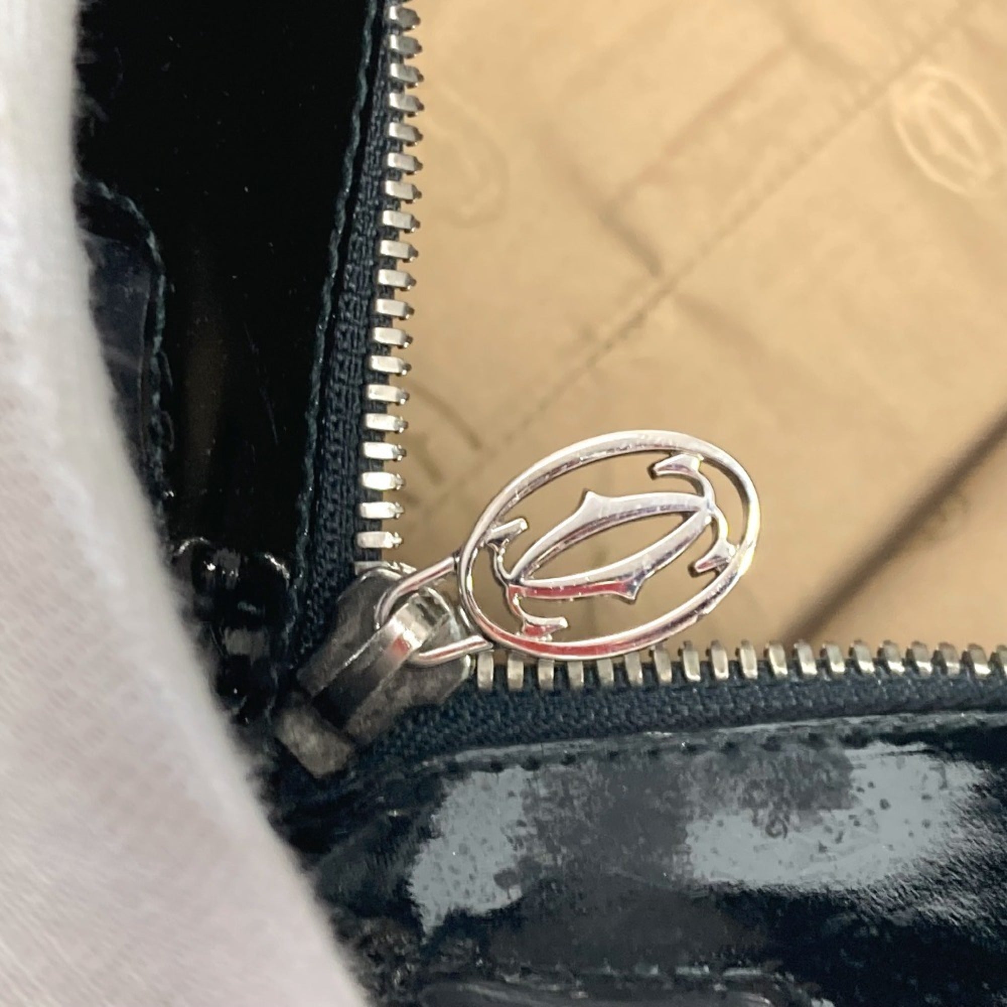 Cartier Black Leather Handbag Tote Bag (Pre-Owned)