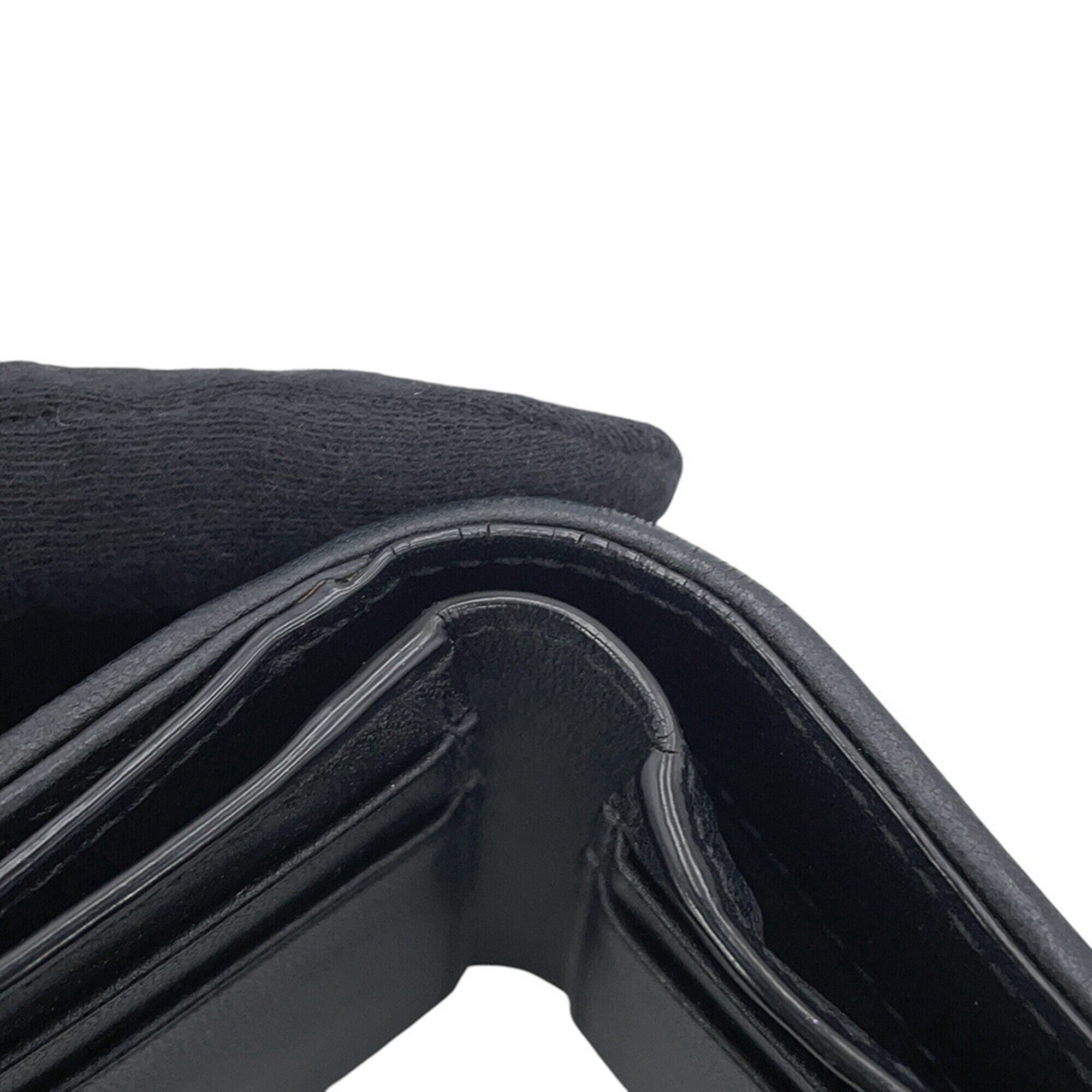Christian Dior Black Leather Wallet (Tri-Fold) (Pre-Owned)