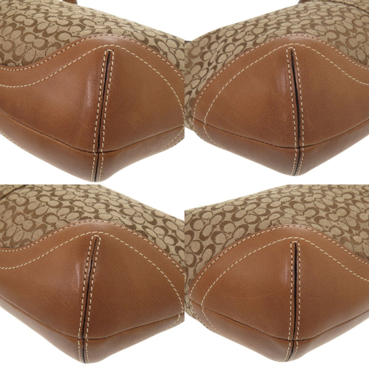 Coach Brown Canvas Leather Shoulder Bag (Pre-Owned)