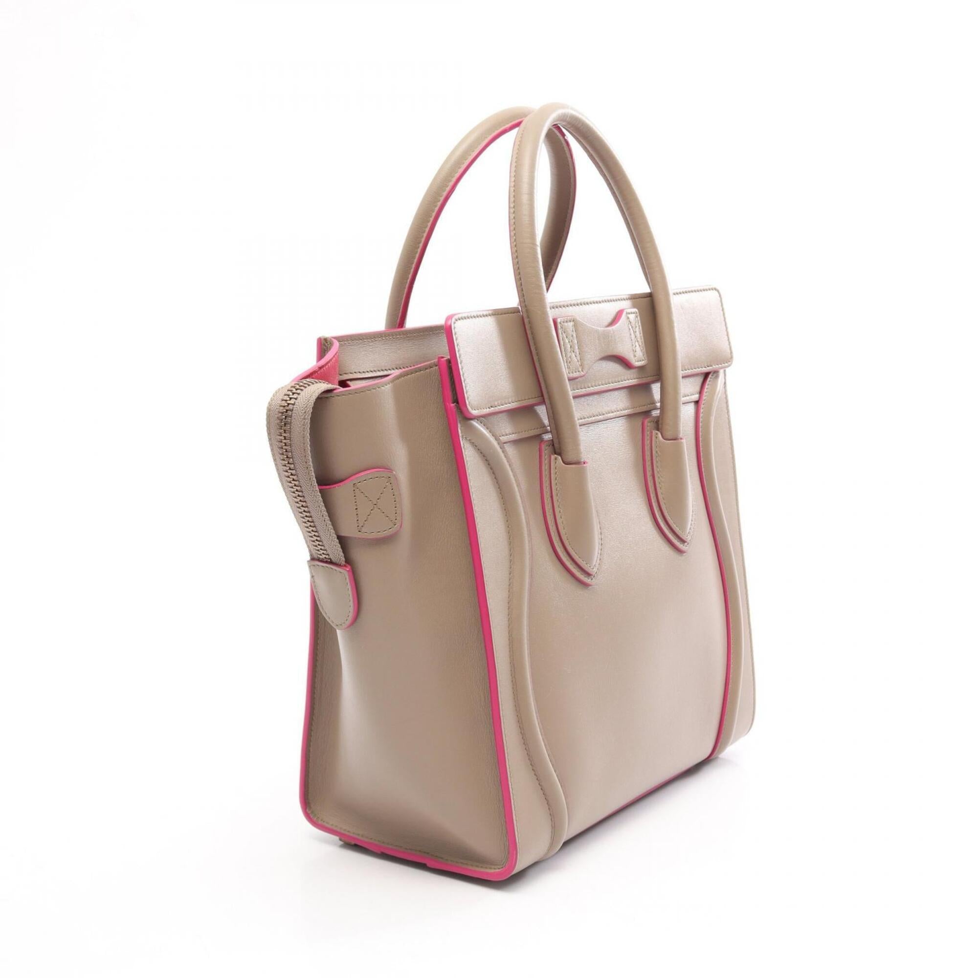 Celine Beige Leather Handbag Tote Bag (Pre-Owned)