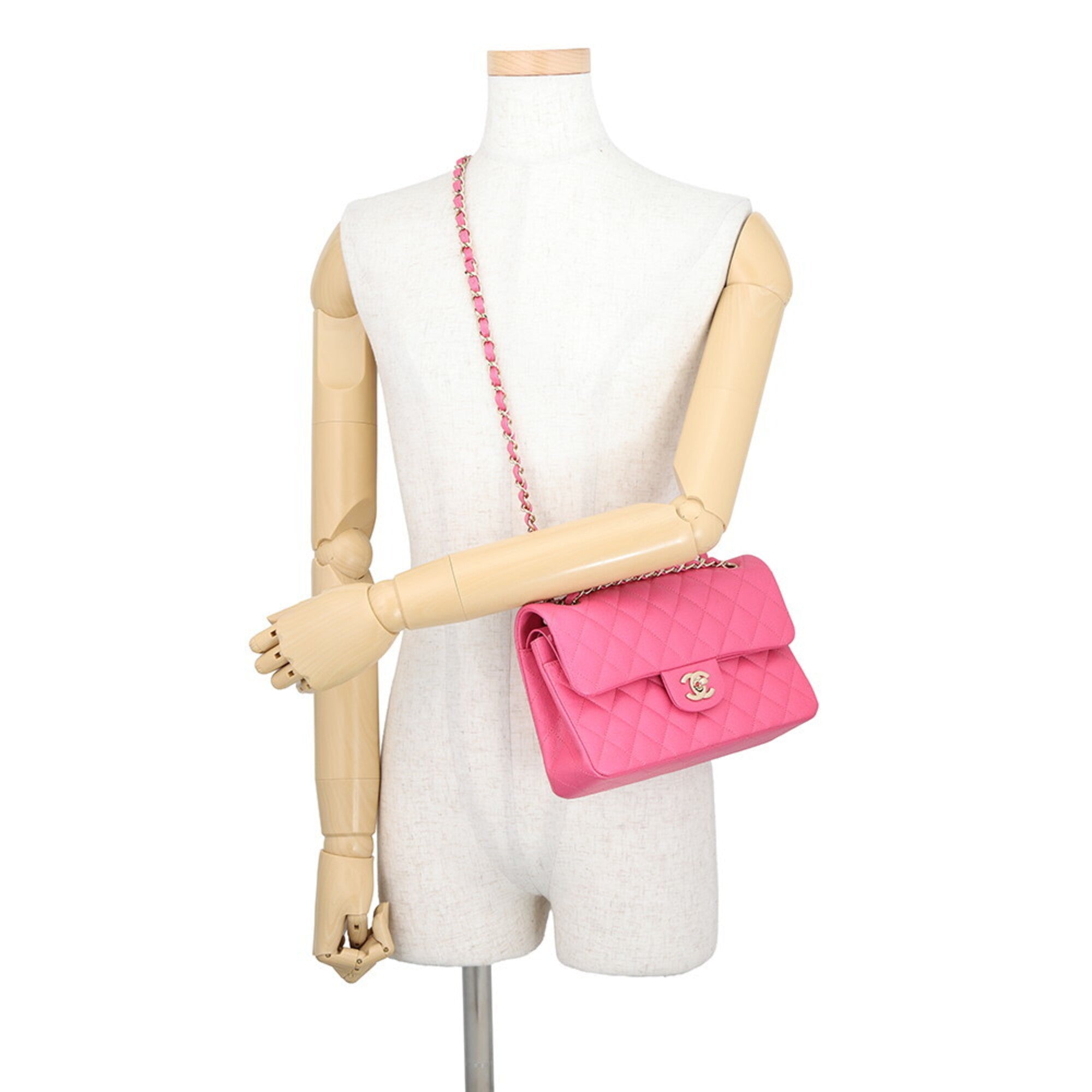 Chanel Matelasse Pink Grained Calfskin Handbag Shoulder Bag (Pre-Owned)