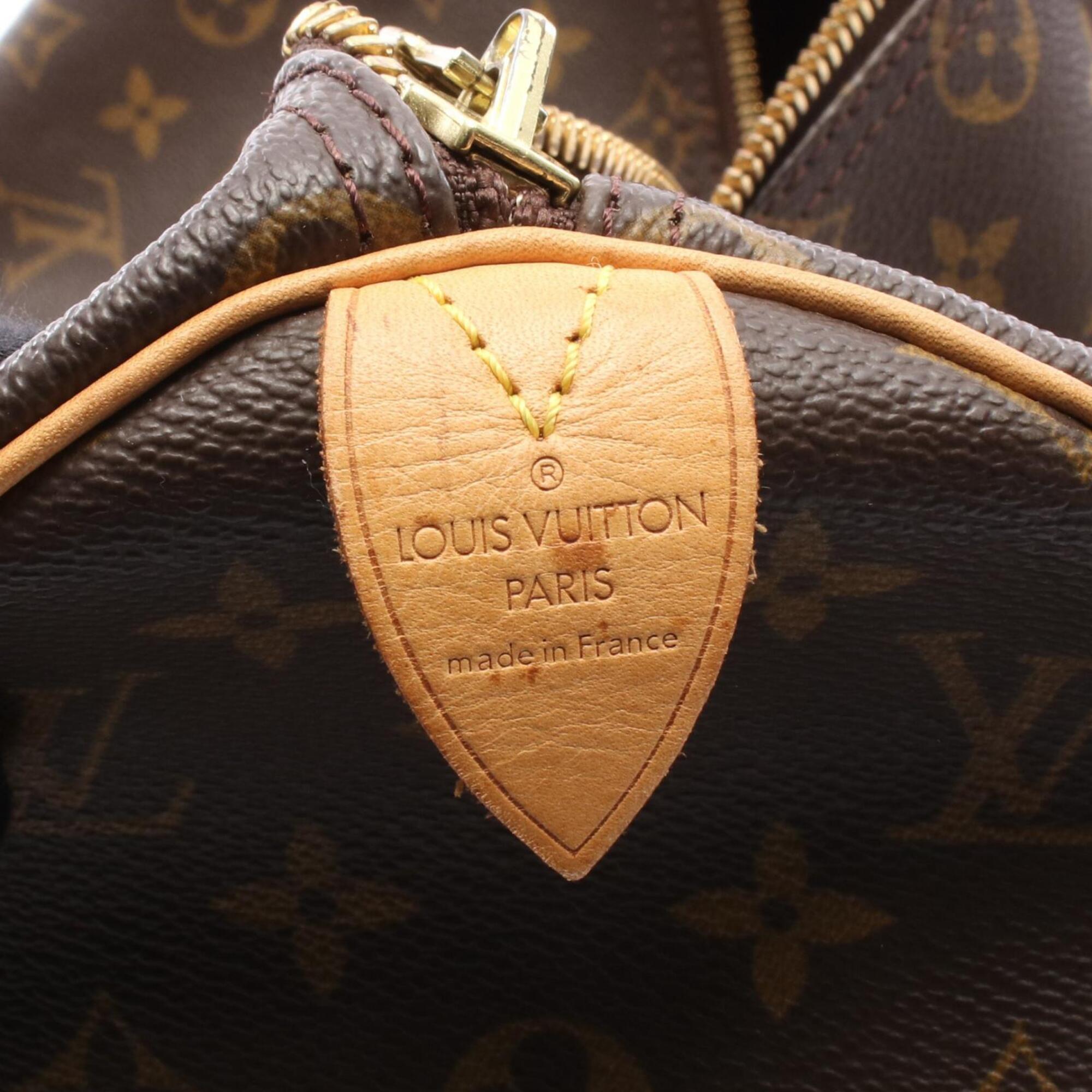 Louis Vuitton Brown Pvc Coated Canvas Leather Boston Bag (Pre-Owned)