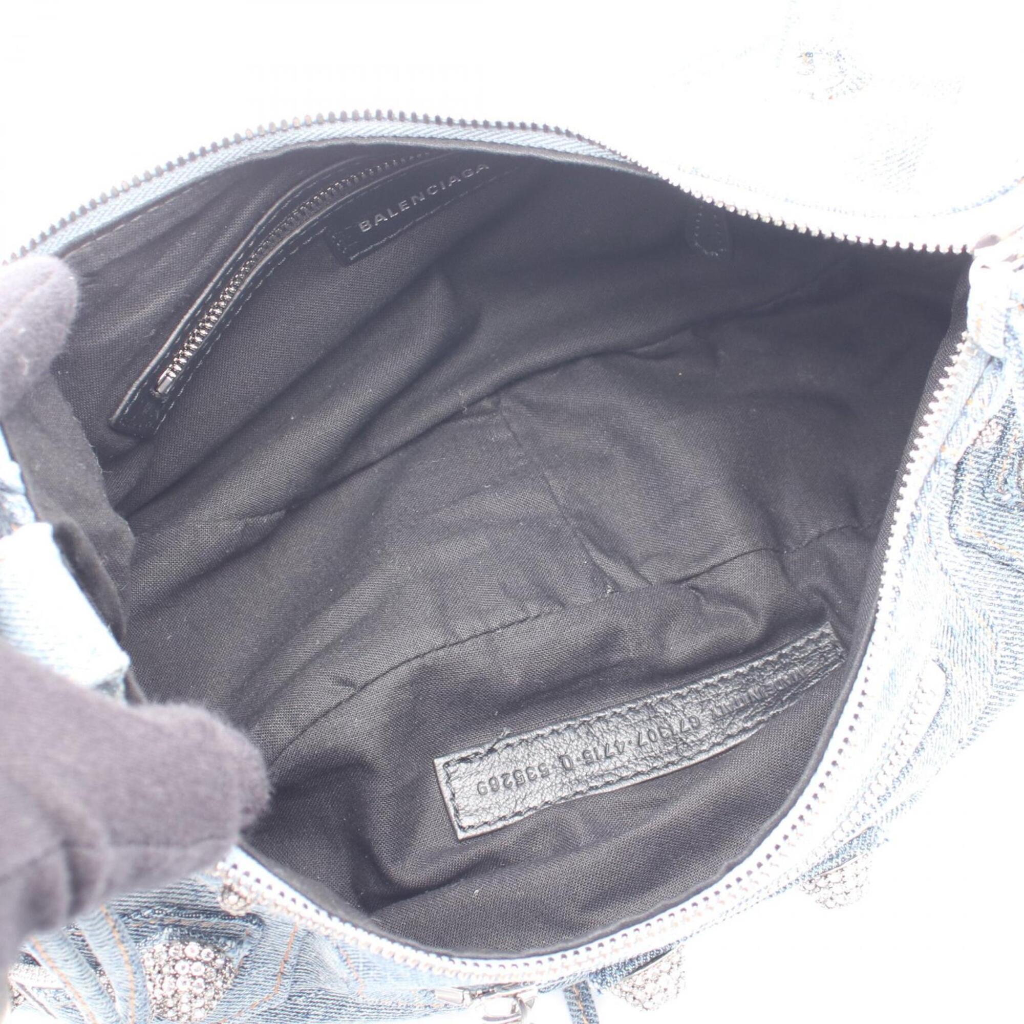 Balenciaga Blue Denim Handbag Pouch Shoulder Bag (Pre-Owned)
