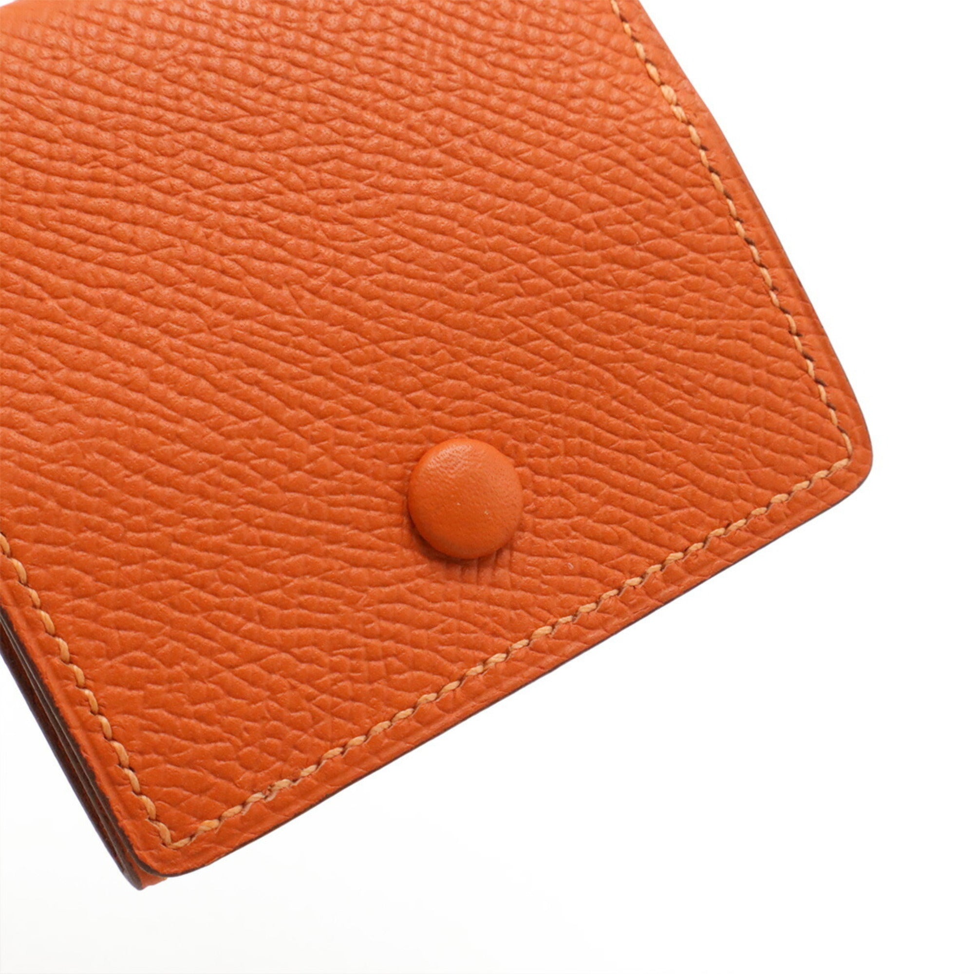 Hermes Orange Epsom Leather Coin Purse/Coin Case (Pre-Owned)