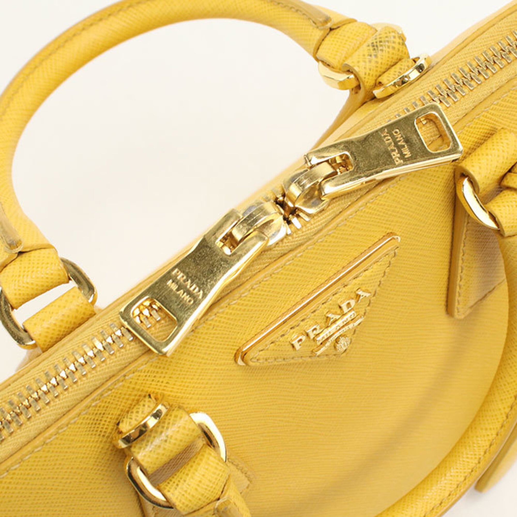 Prada Yellow Leather Handbag (Pre-Owned)