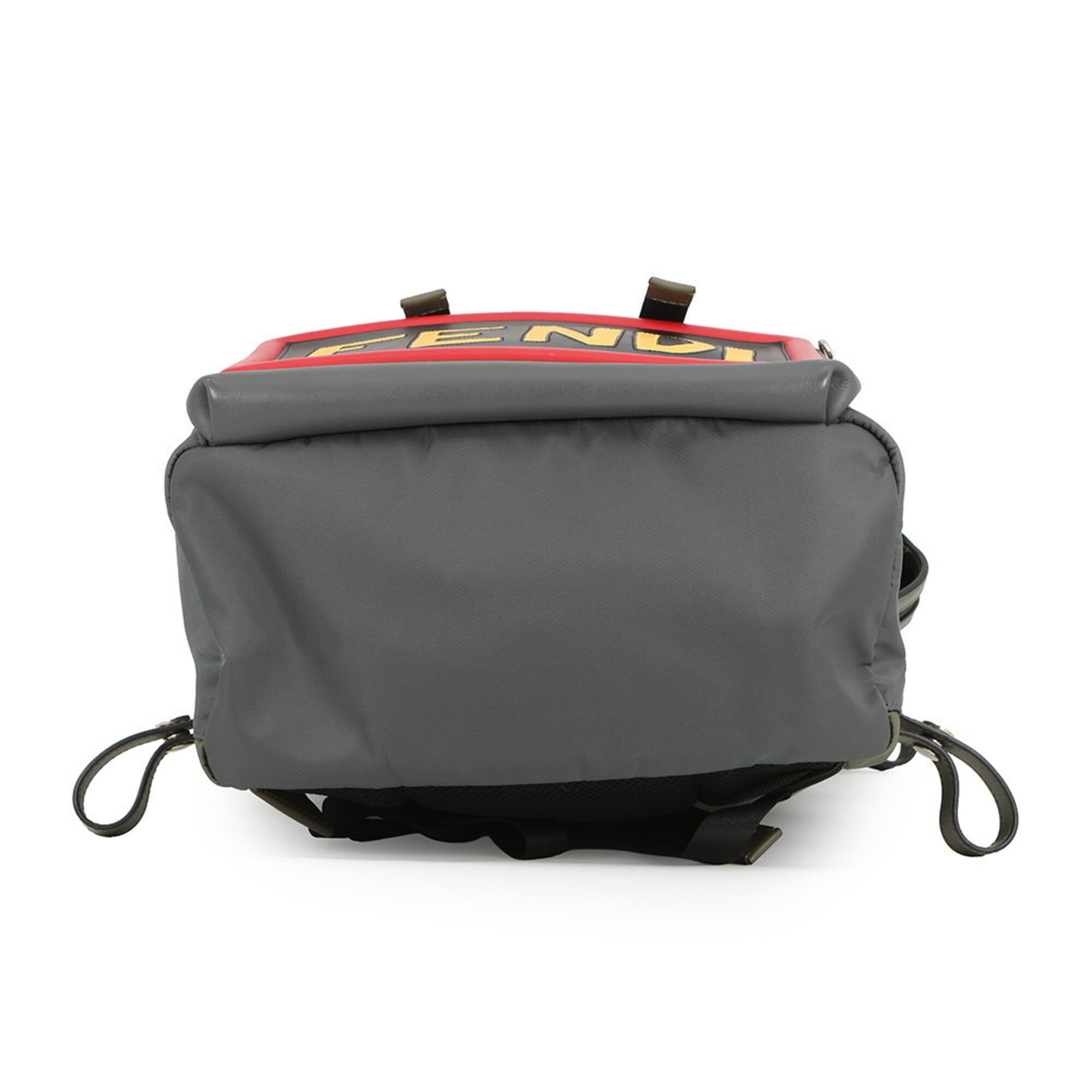 Fendi Khaki Multi-Color Nylon Leather Handbag (Pre-Owned)