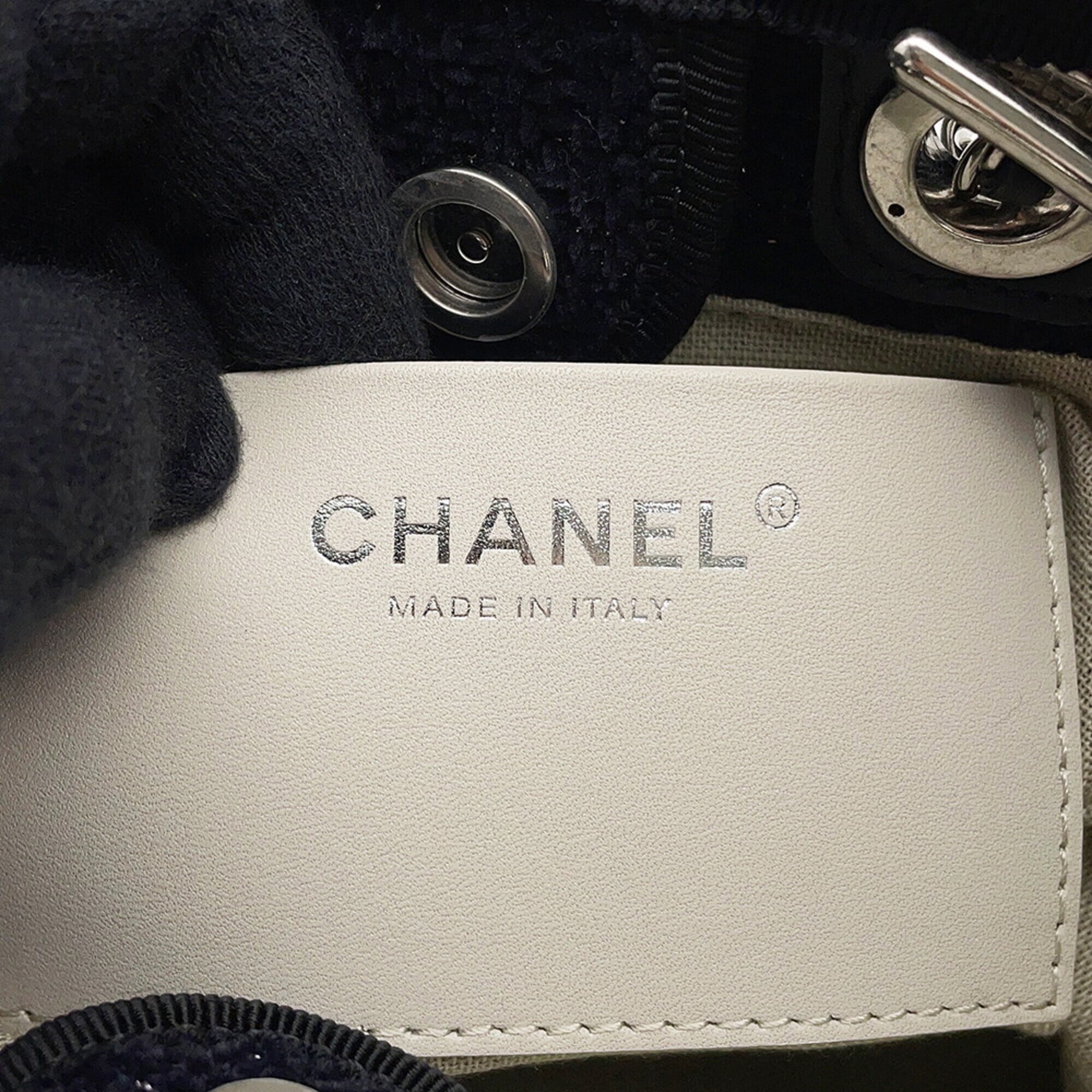 Chanel Black Tweed Leather Tote Bag (Pre-Owned)