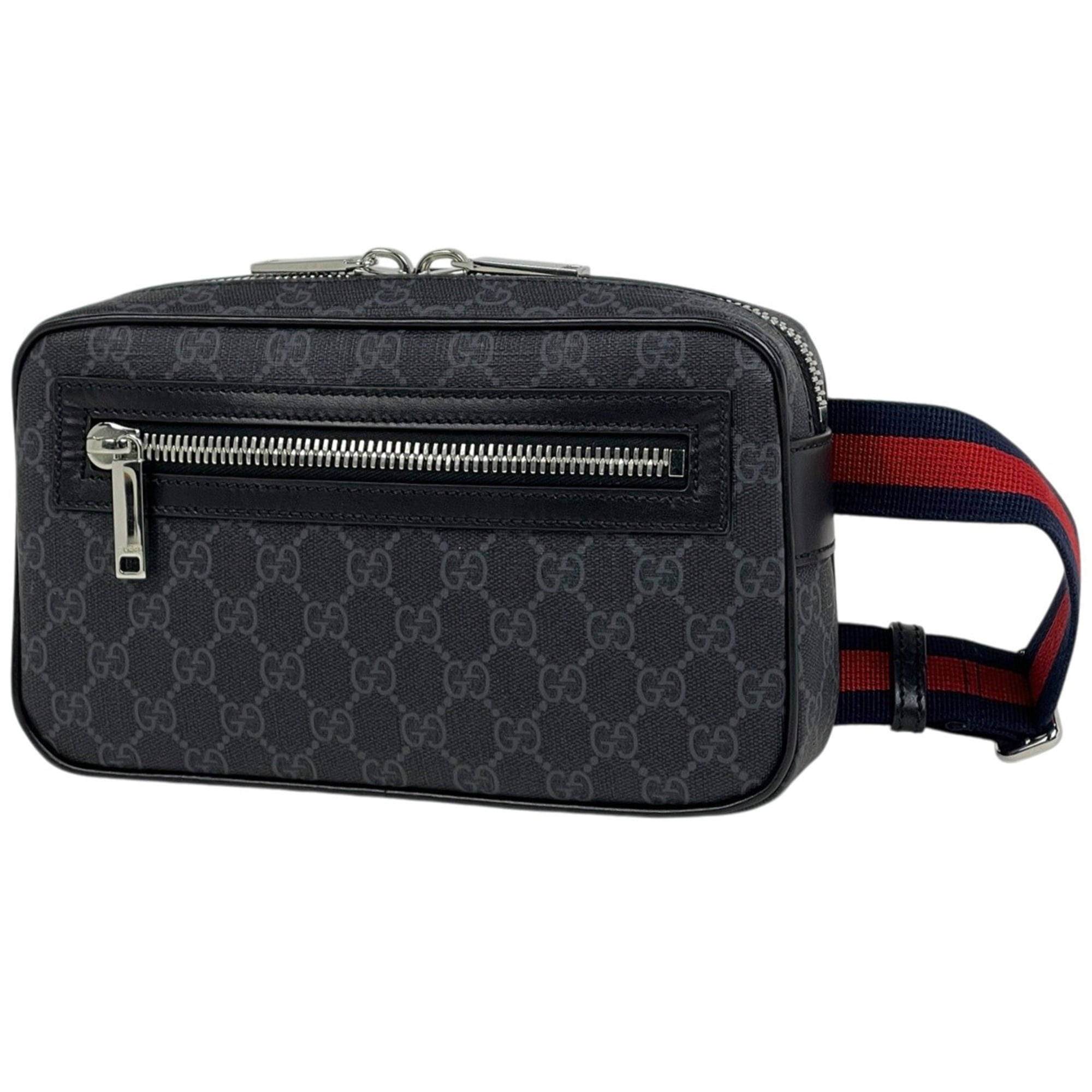 Gucci Black Coated Canvas Leather Fanny Pack Sling Bag (Pre-Owned)