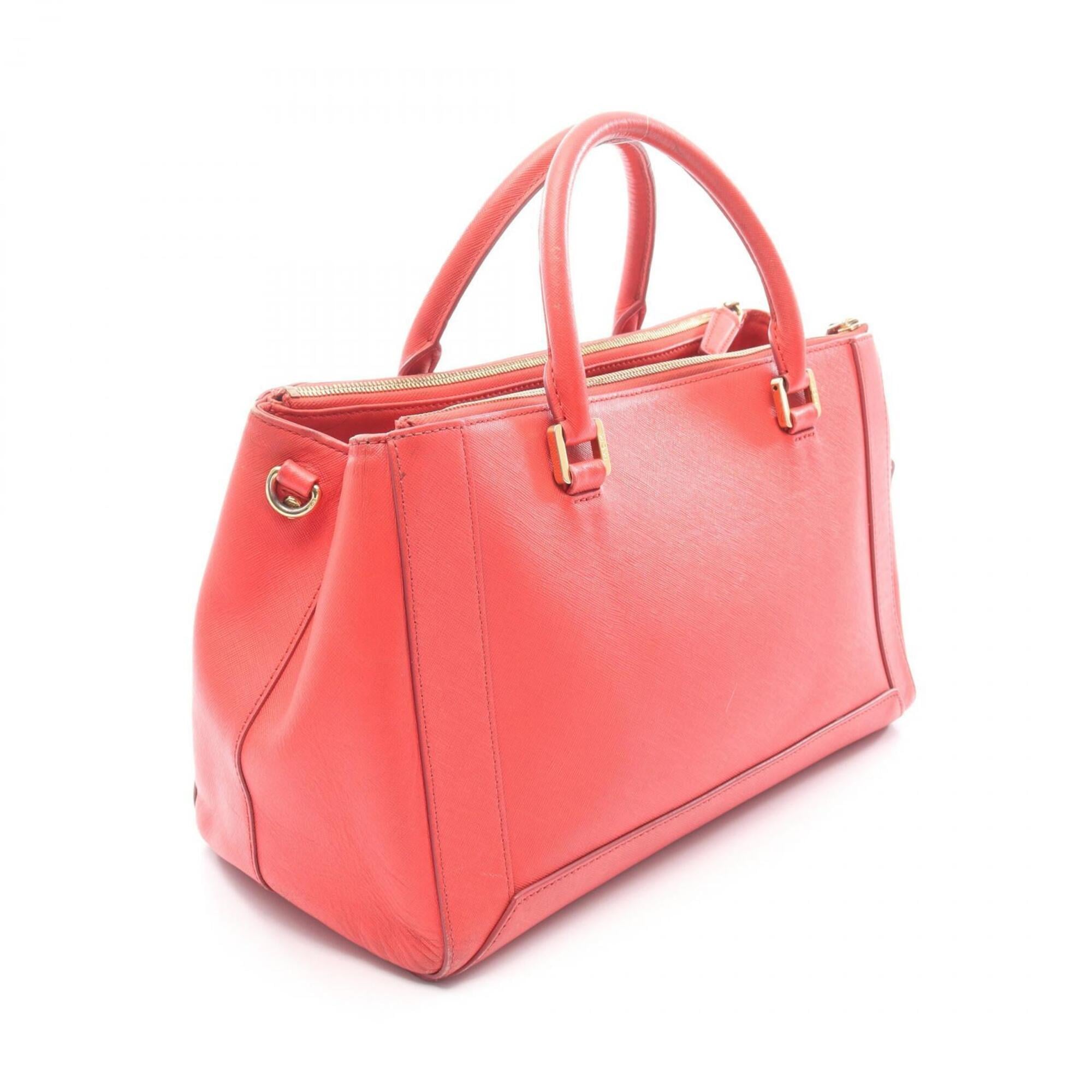 Mcm Red Color Leather Handbag Tote Bag (Pre-Owned)