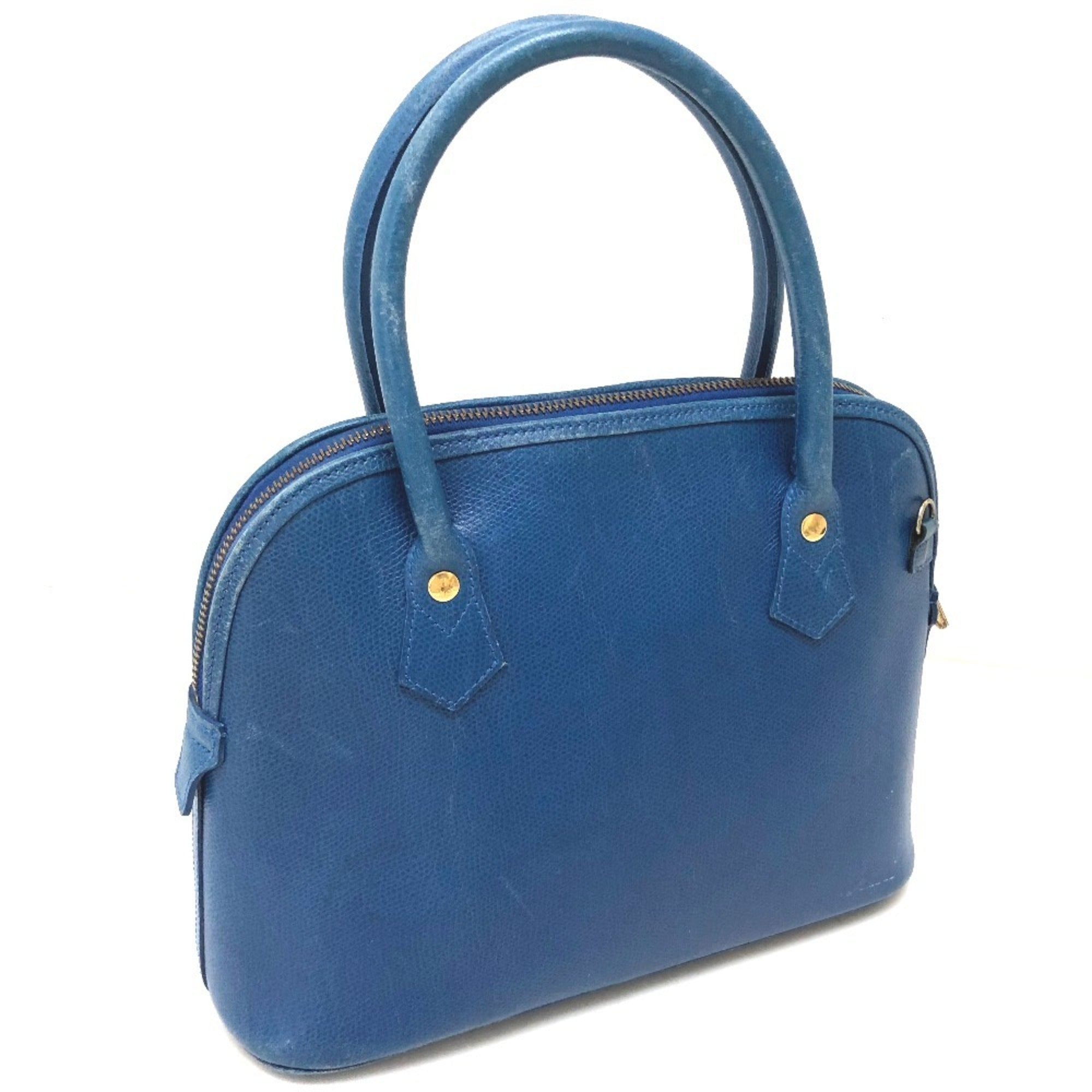 Mcm Blue Leather Handbag Shoulder Bag (Pre-Owned)