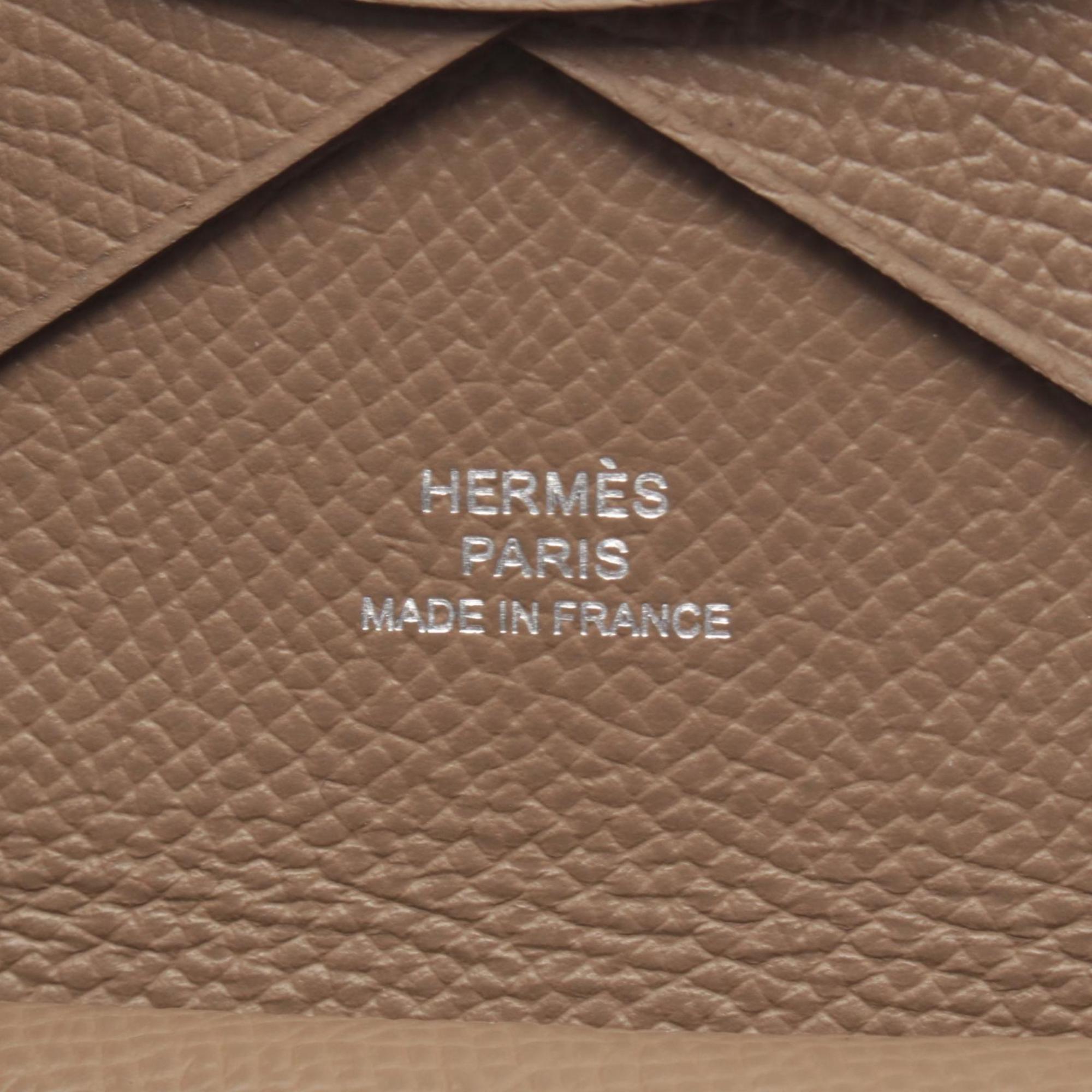 Hermes Gray Epsom Leather Coin Purse/Coin Case (Pre-Owned)