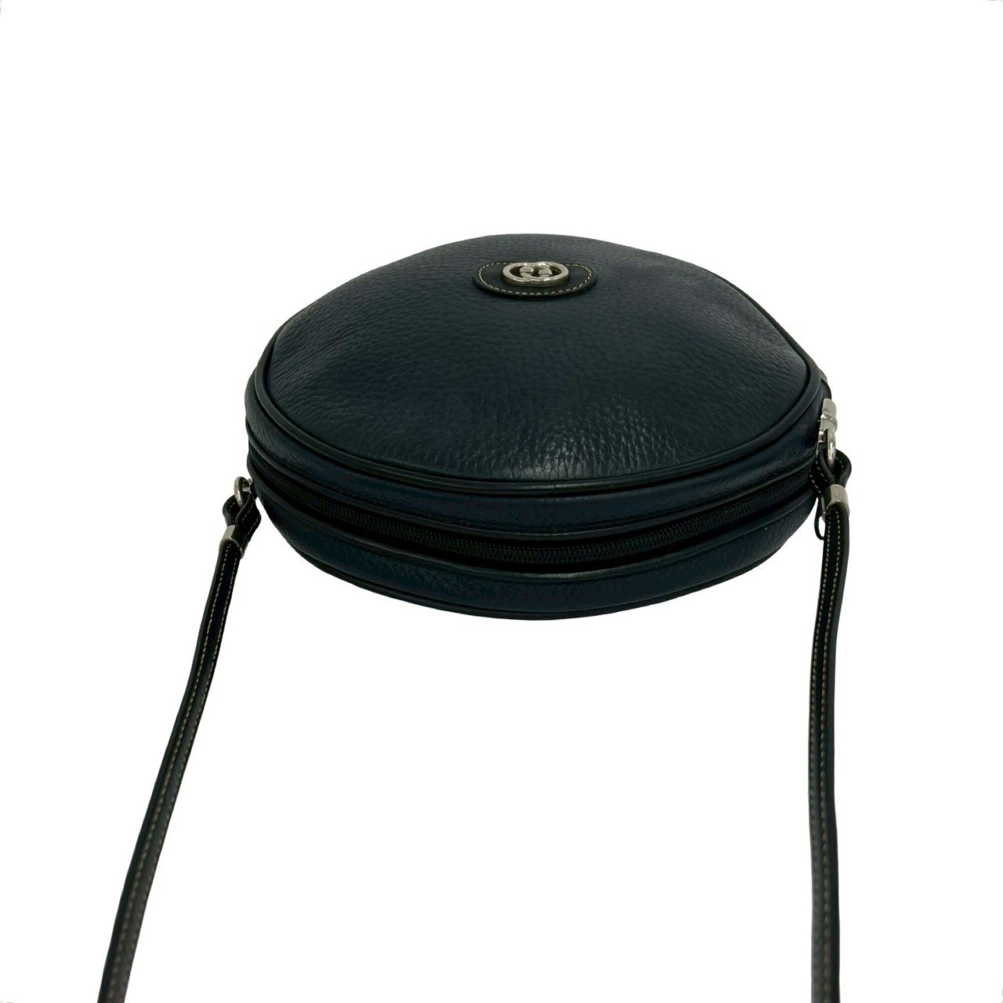 Gucci Navy Leather Pochette Shoulder Bag (Pre-Owned)