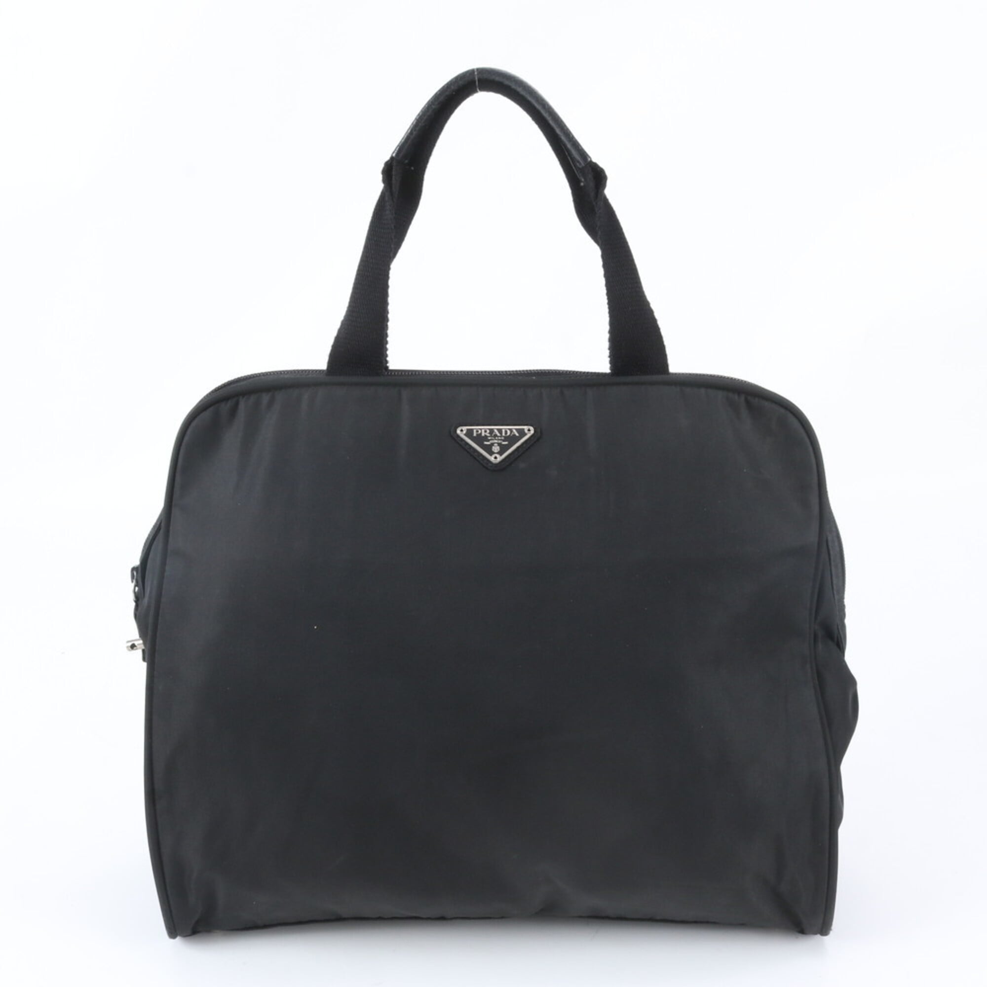 Prada Black Nylon Leather Briefcase Tote Bag (Pre-Owned)
