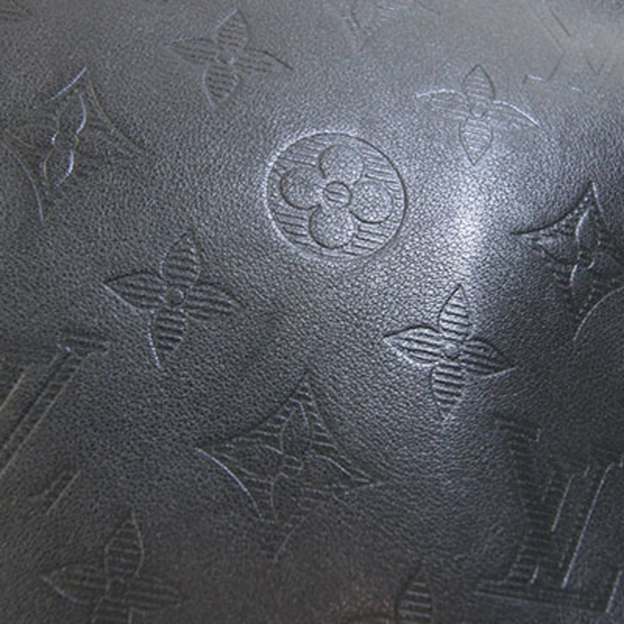 Louis Vuitton Black Monogram Shadow Leather Clutch Bag Handbag Pouch (Pre-Owned)