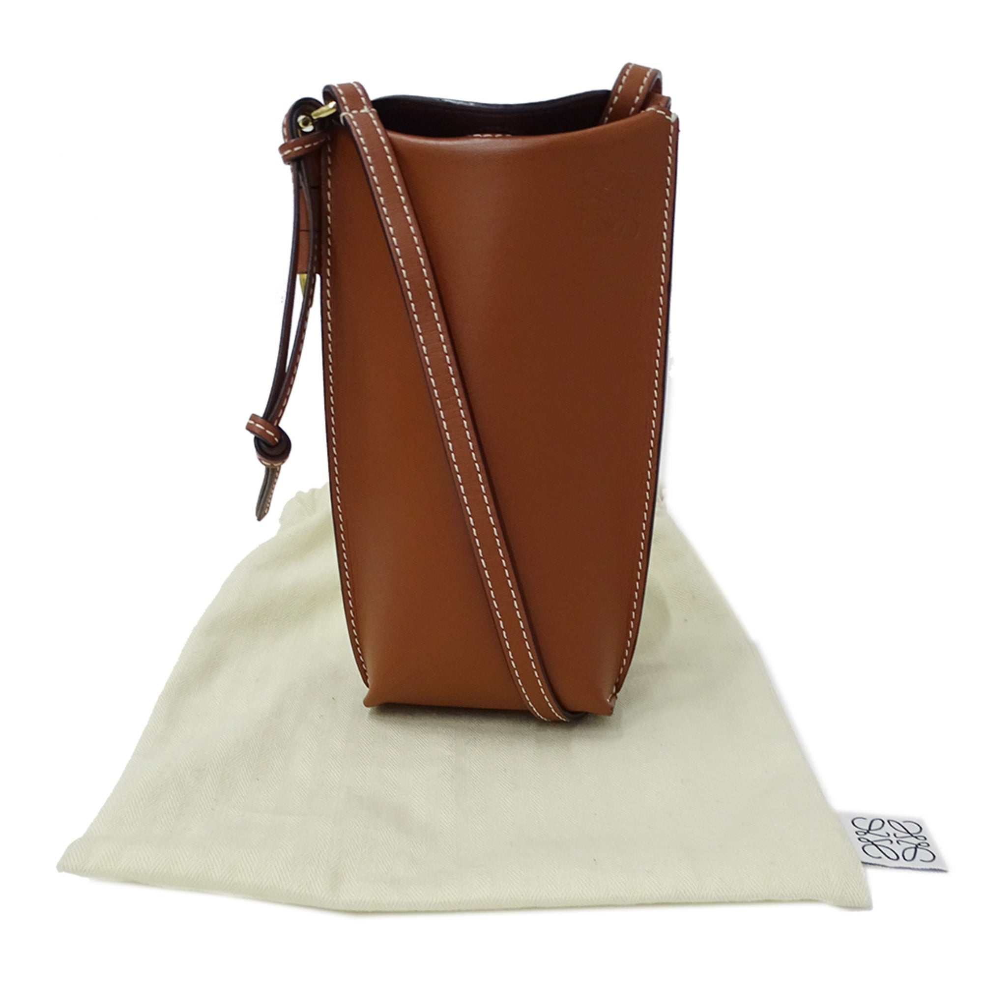 Loewe Brown Leather Handbag Shoulder Bag (Pre-Owned)