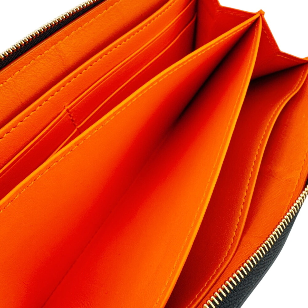 Loewe Black Orange Leather Long Wallet (Bi-Fold) (Pre-Owned)