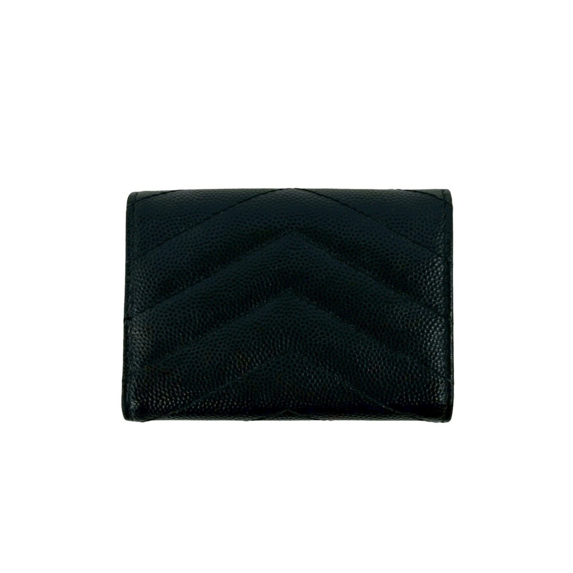 Yves Saint Laurent Black Leather Wallet (Tri-Fold) (Pre-Owned)