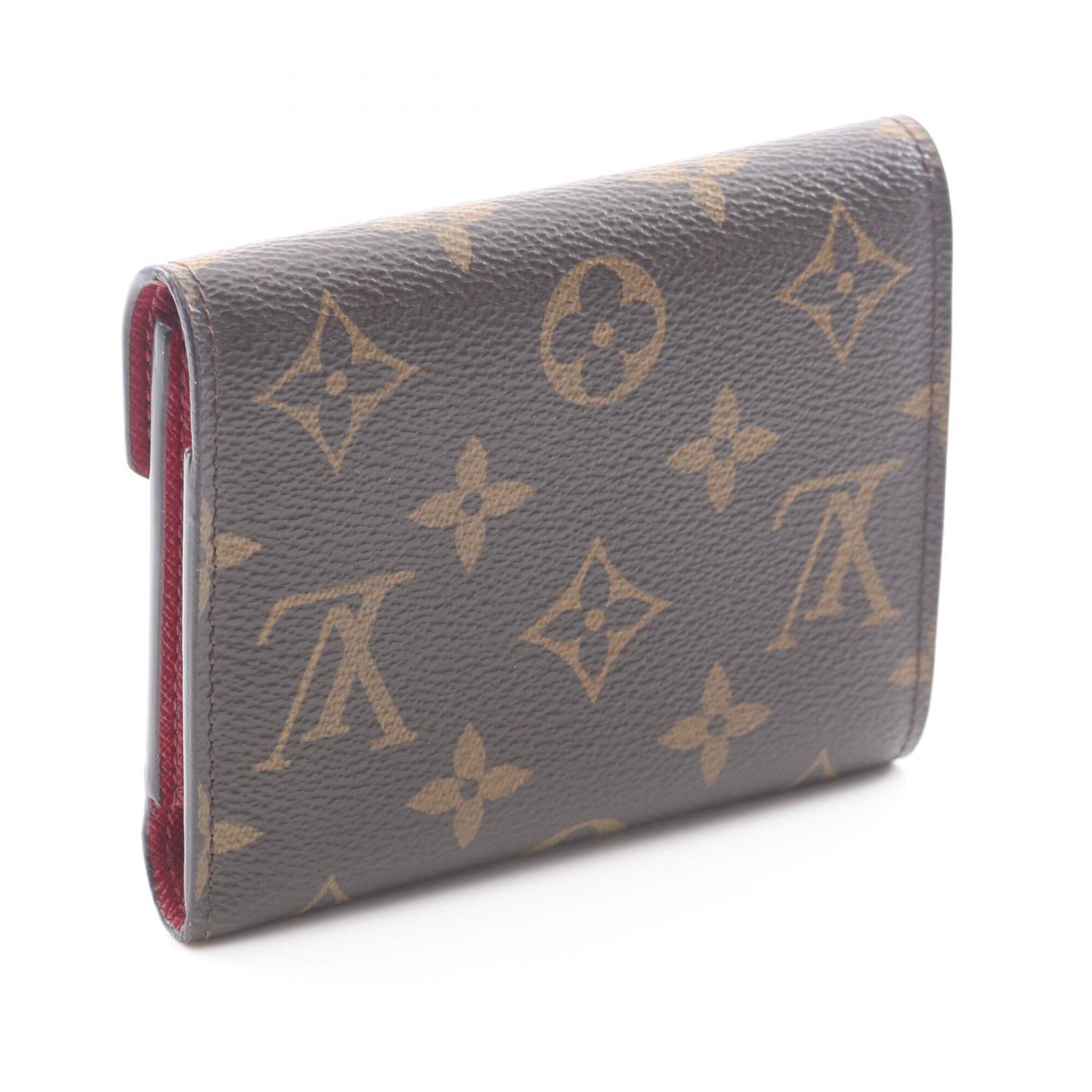 Louis Vuitton Brown Fuchsia Pink Pvc Leather Wallet (Tri-Fold) (Pre-Owned)