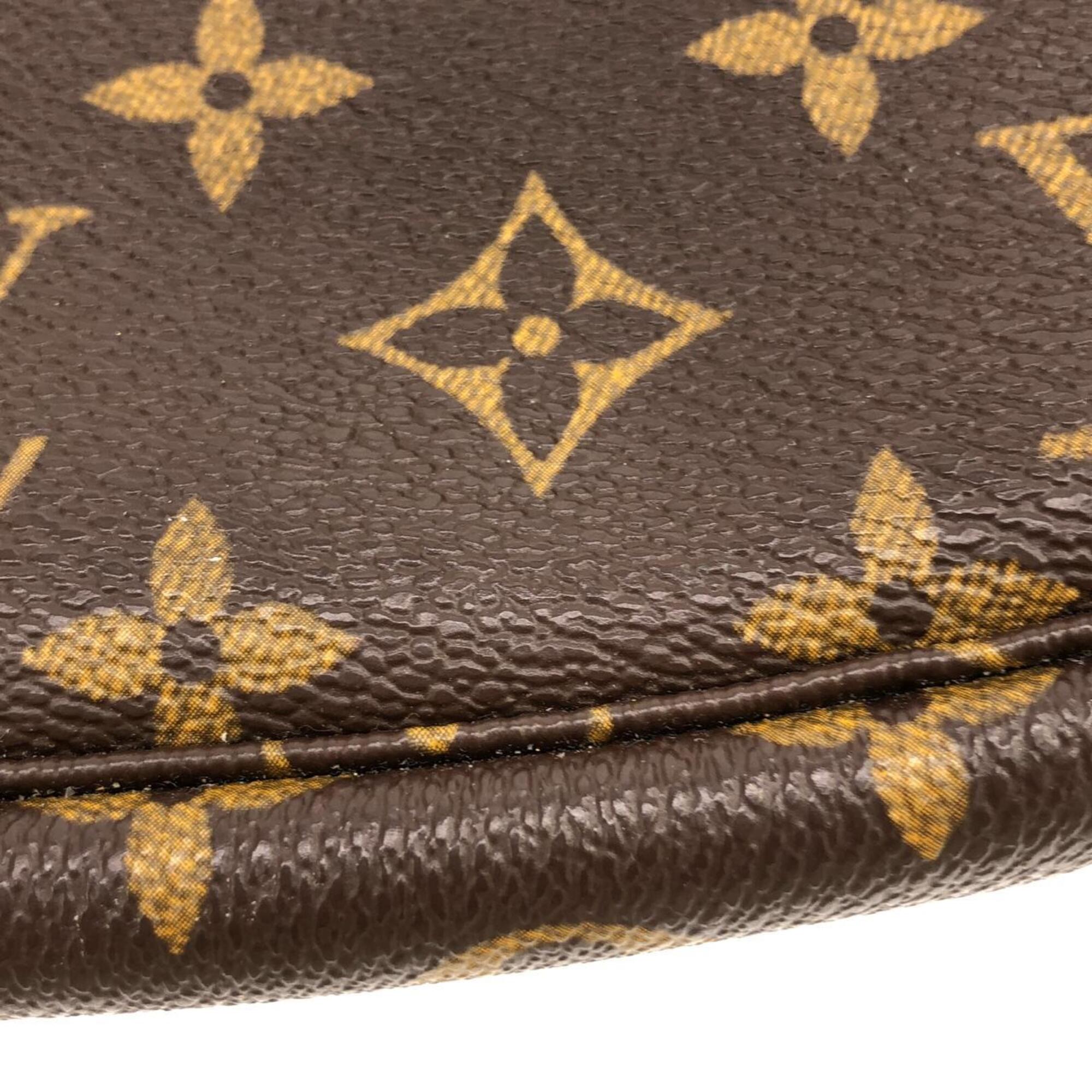 Louis Vuitton Marron Coated Canvas Pochette Pouch (Pre-Owned)