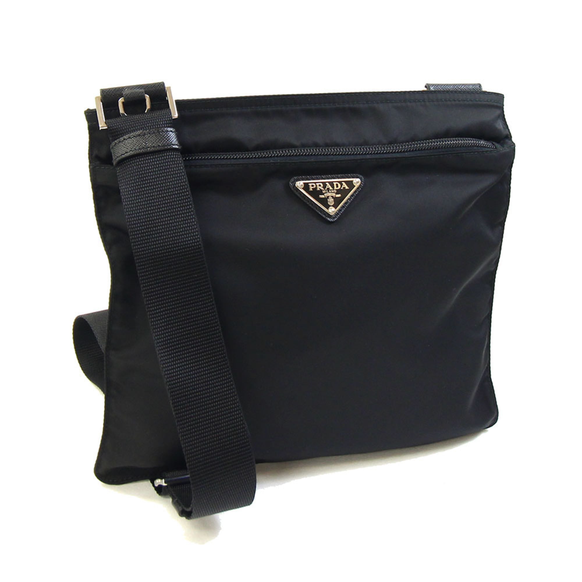 Prada Black Nylon Leather Shoulder Bag (Pre-Owned)