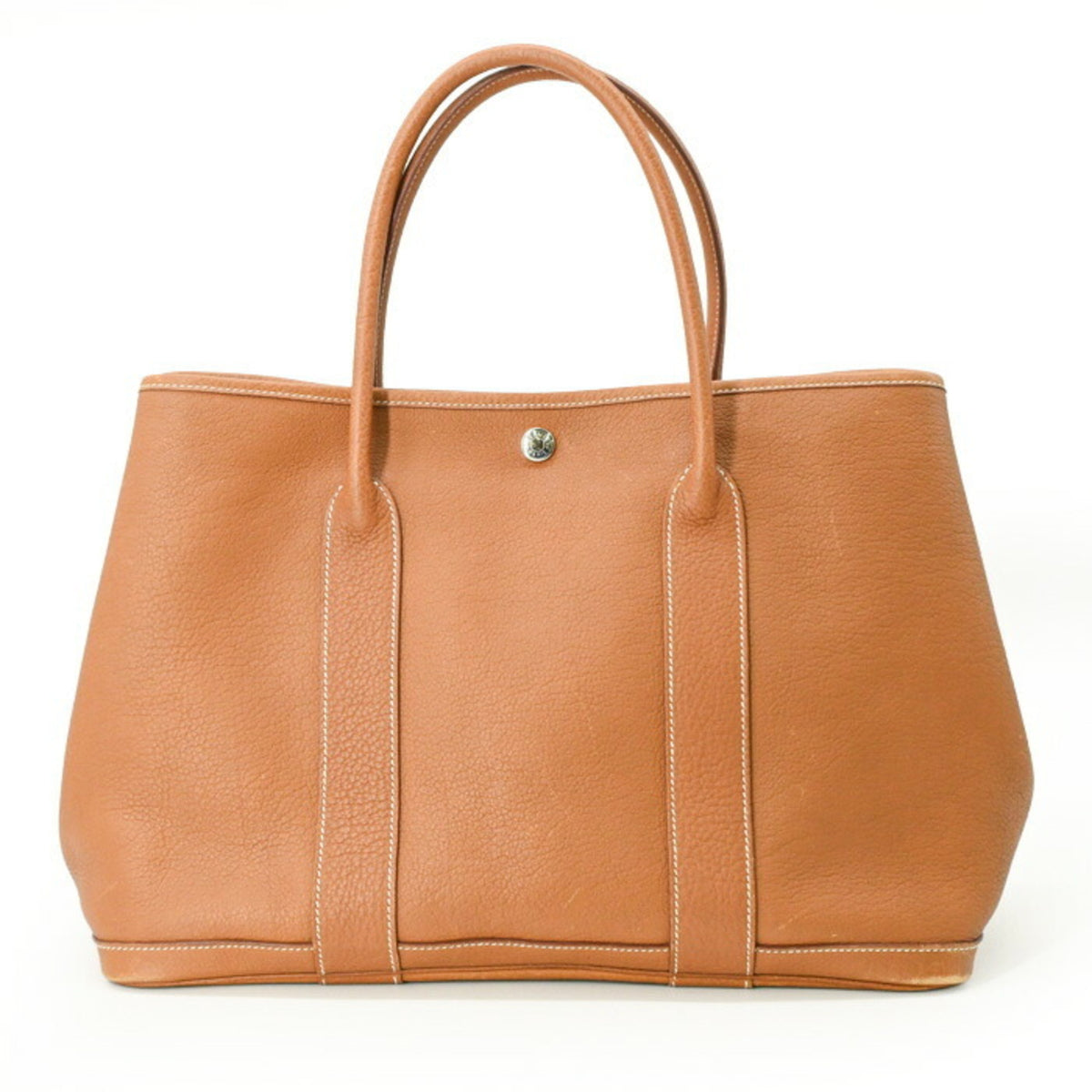 Hermes Brown Gold Negonda Leather Handbag Tote Bag (Pre-Owned)
