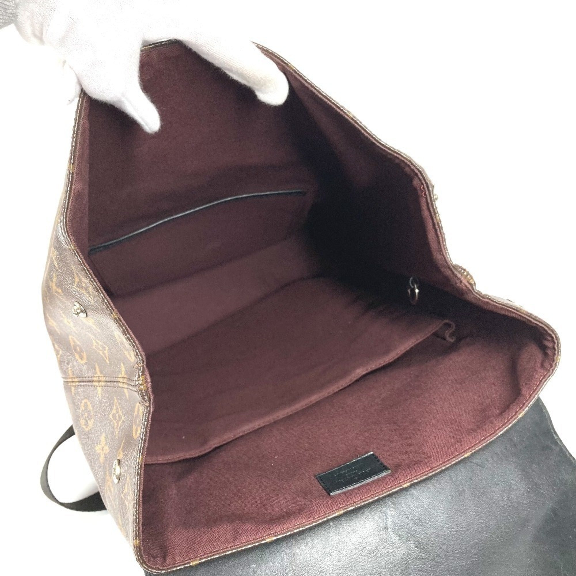 Louis Vuitton Black Brown Galle Monogram Backpack (Pre-Owned)