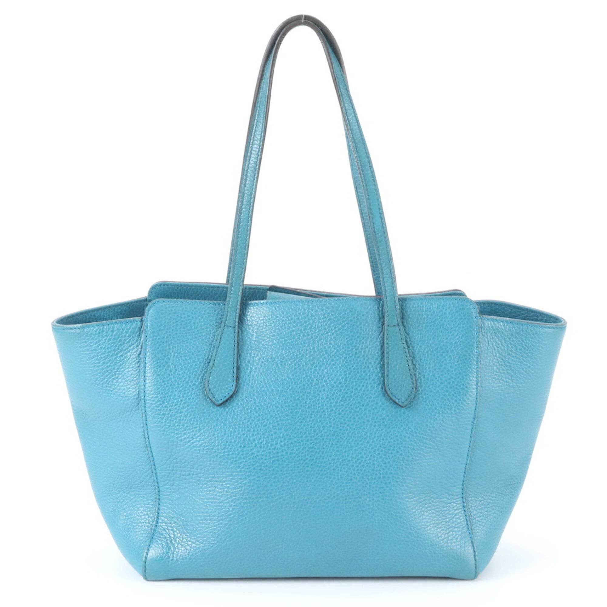 Gucci Gucci Swing Blue Leather Handbag Tote Bag (Pre-Owned)