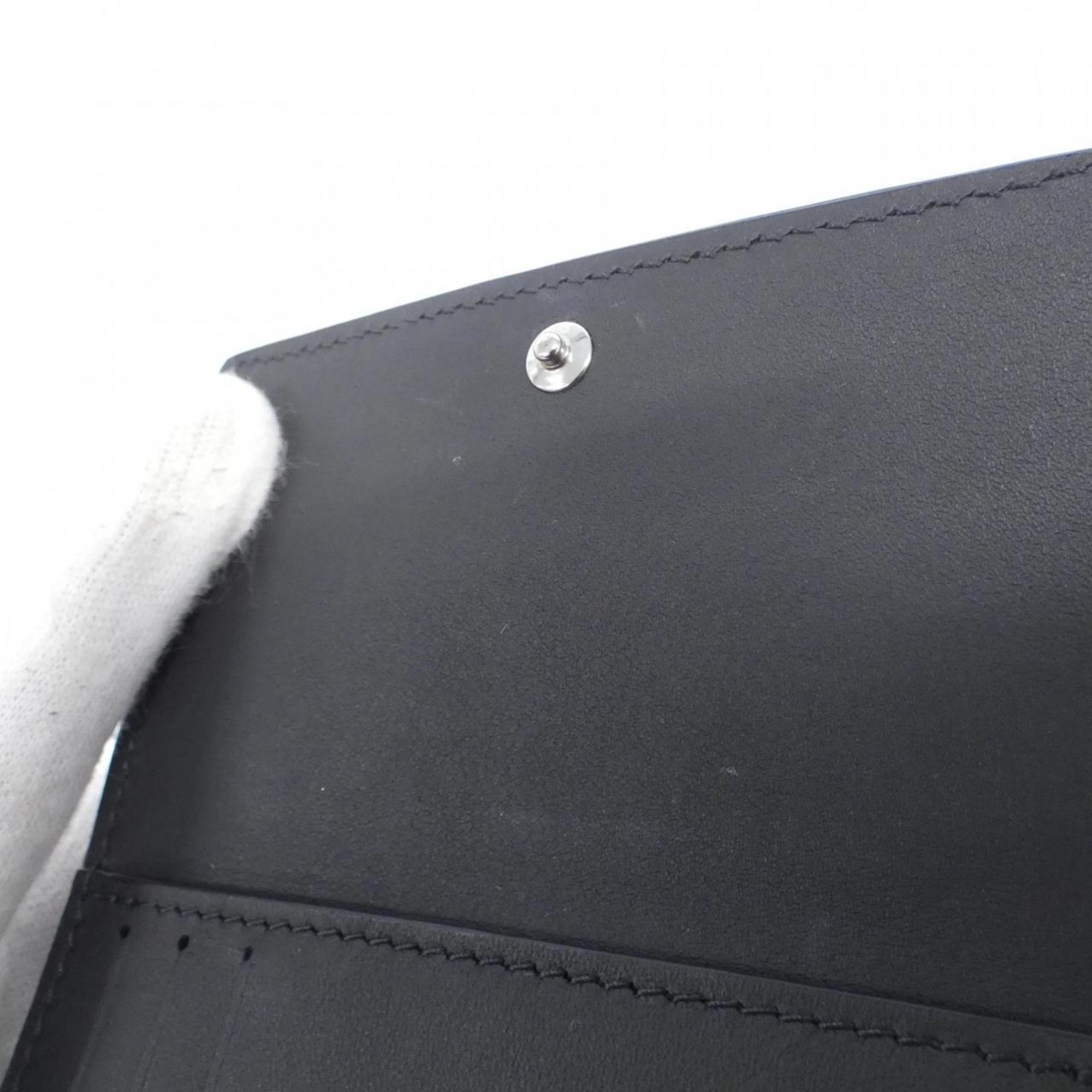 Louis Vuitton Black Leather Wallet (Tri-Fold) (Pre-Owned)