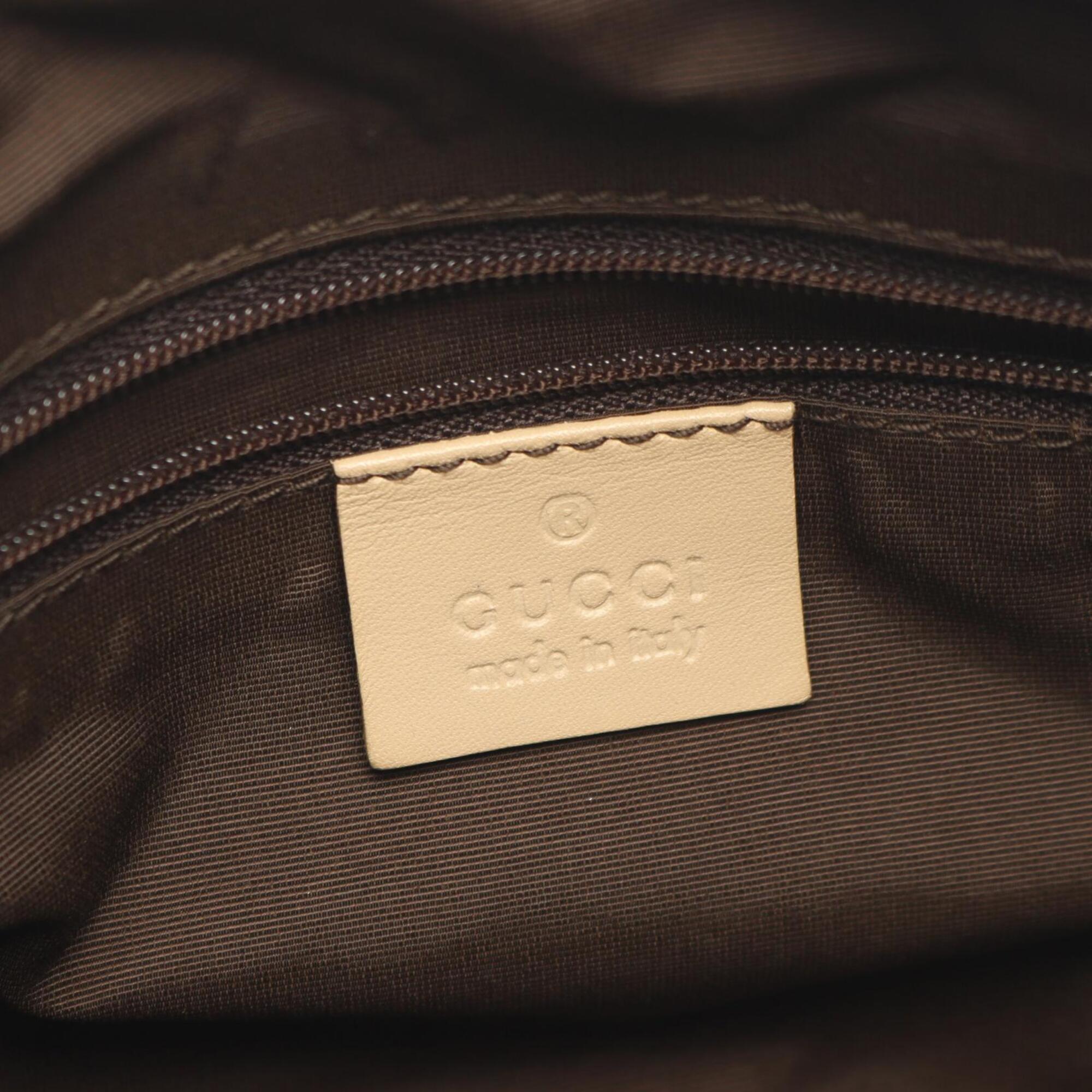 Gucci Beige Canvas Leather Handbag (Pre-Owned)