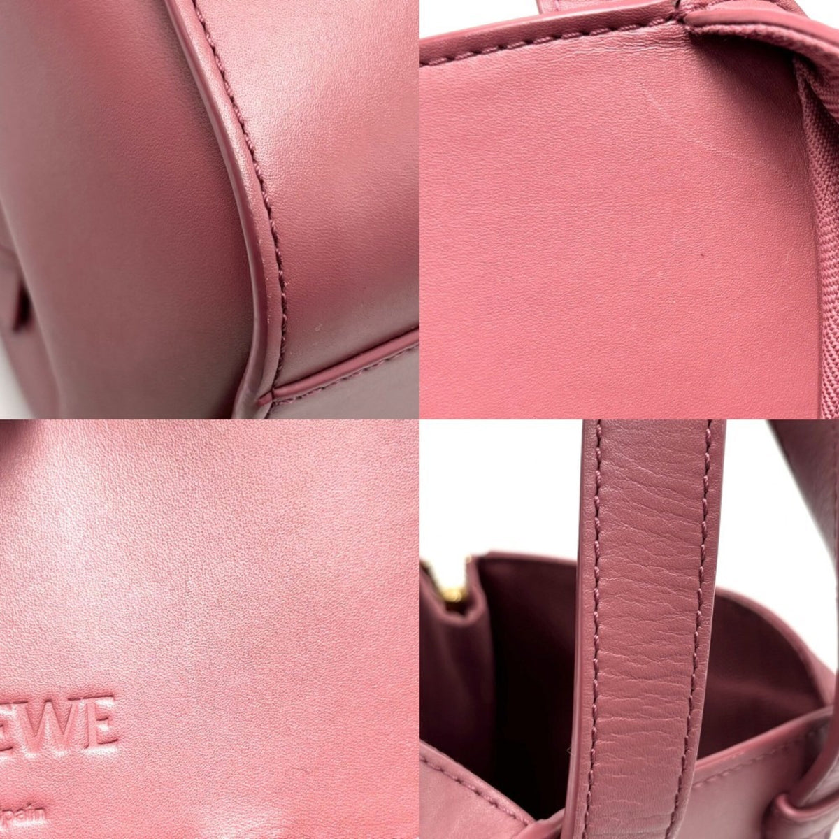 Loewe Pink Purple Leather Handbag Shoulder Bag (Pre-Owned)