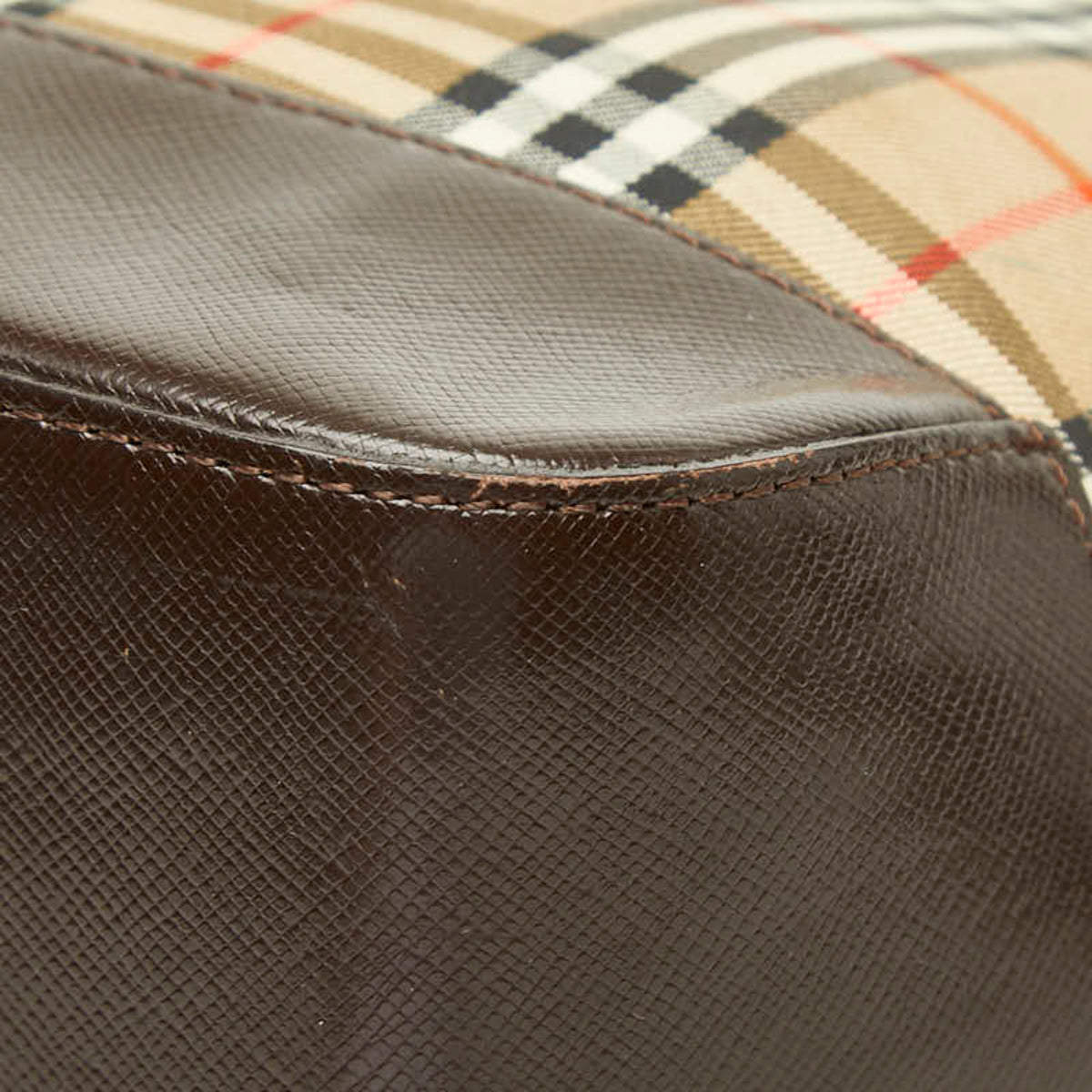 Burberry Beige Brown Canvas Tote Bag (Pre-Owned)