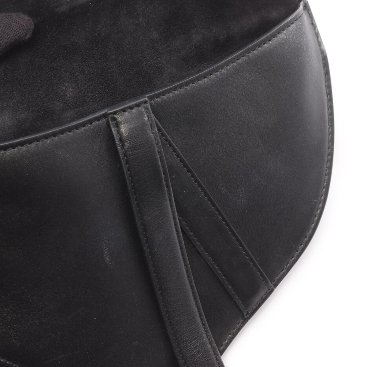 Christian Dior Black Leather Fanny Pack Handbag Saddle Bag (Pre-Owned)