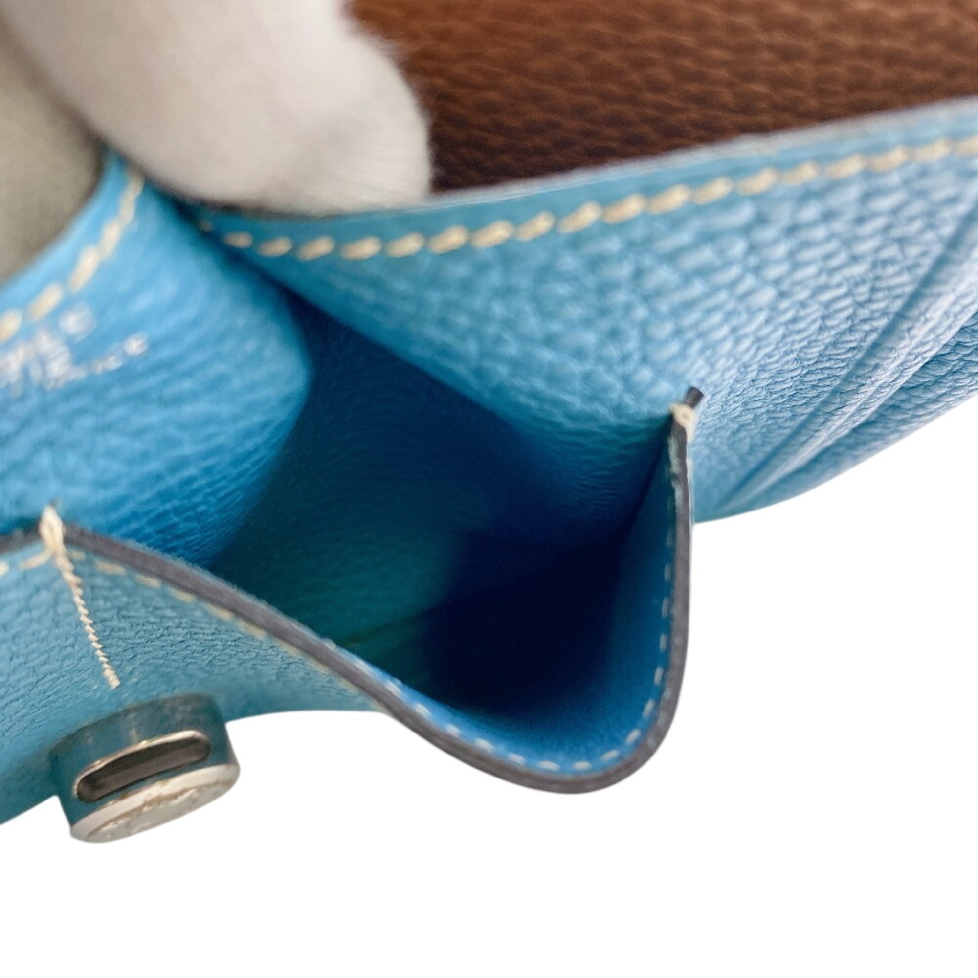 Hermes Bicolor Blue Brown Togo Leather (Pre-Owned)