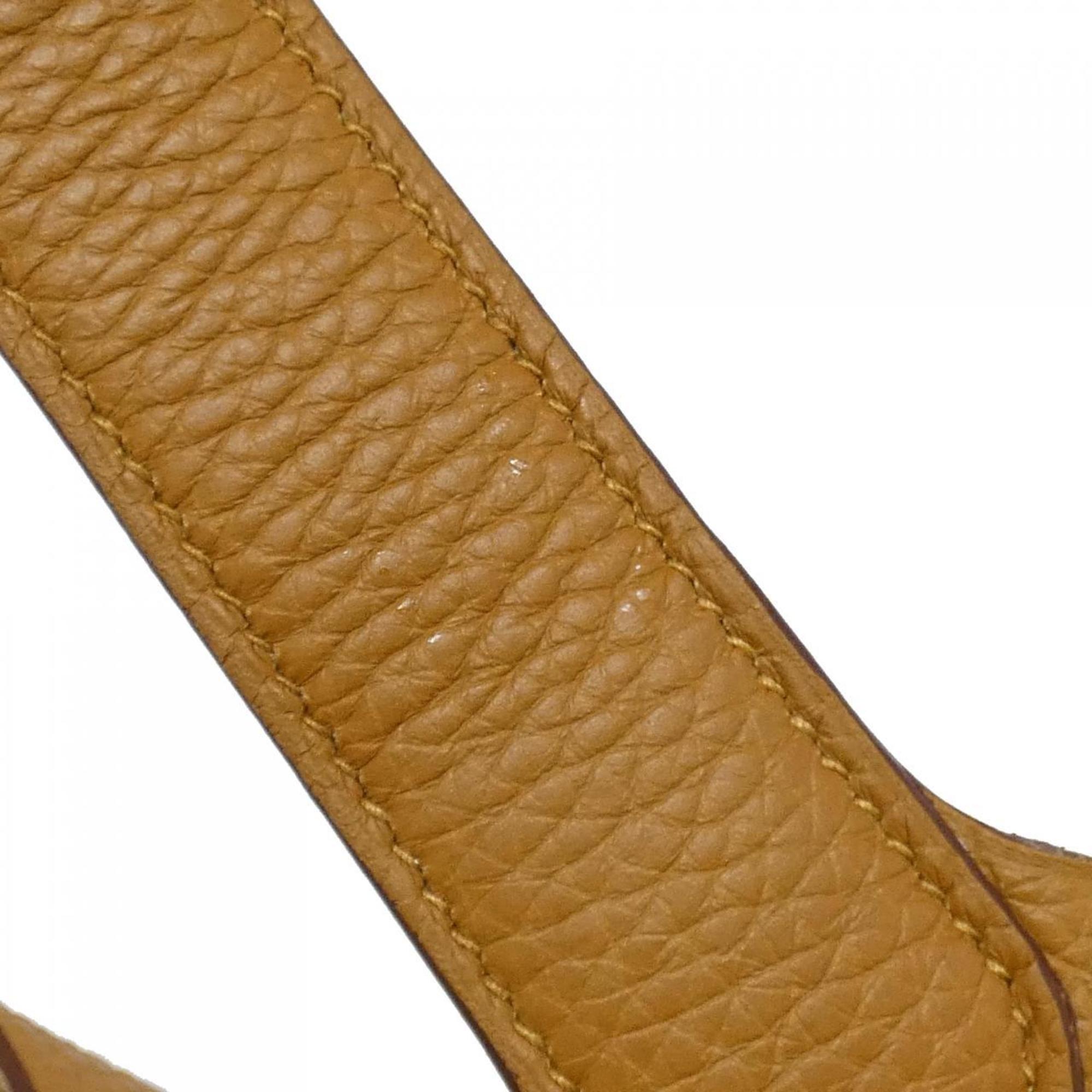 Hermes Beige Brown Lime Taurillon Clemence Leather Handbag (Pre-Owned)