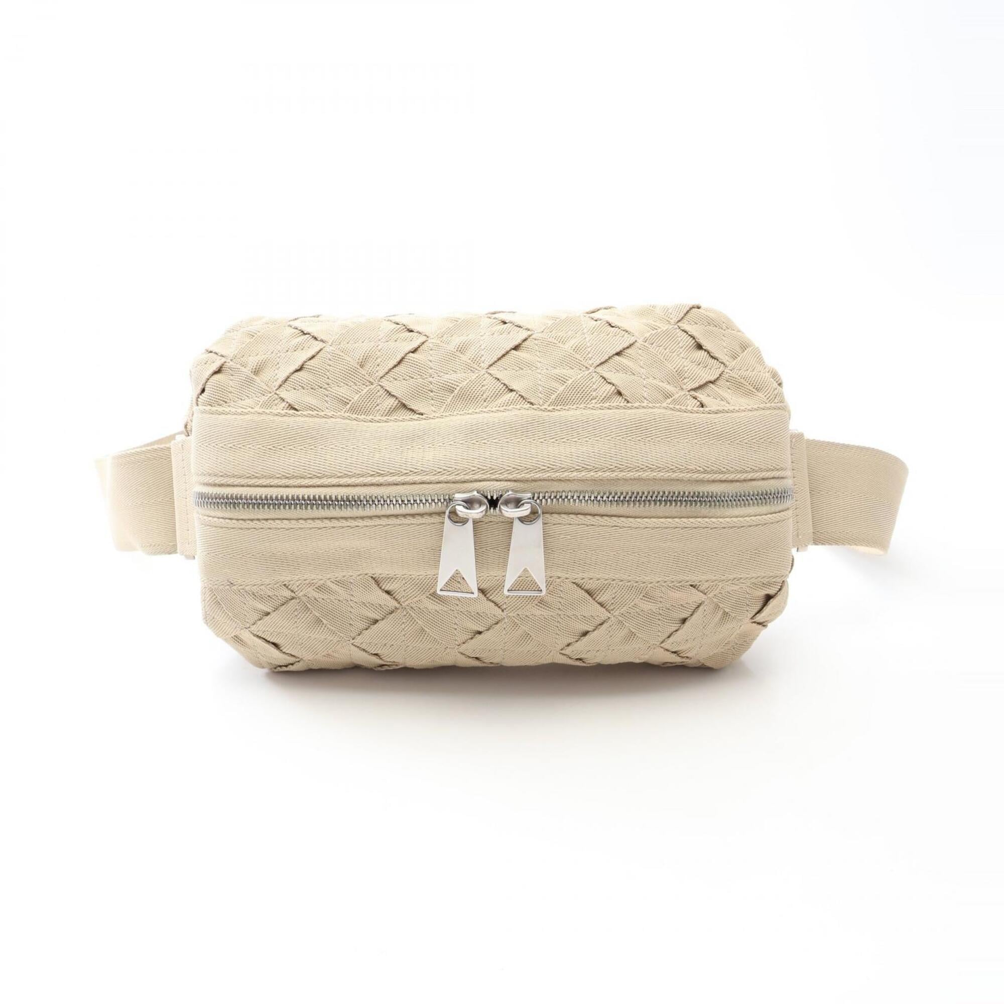 Bottega Veneta Beige Canvas Fanny Pack Handbag (Pre-Owned)