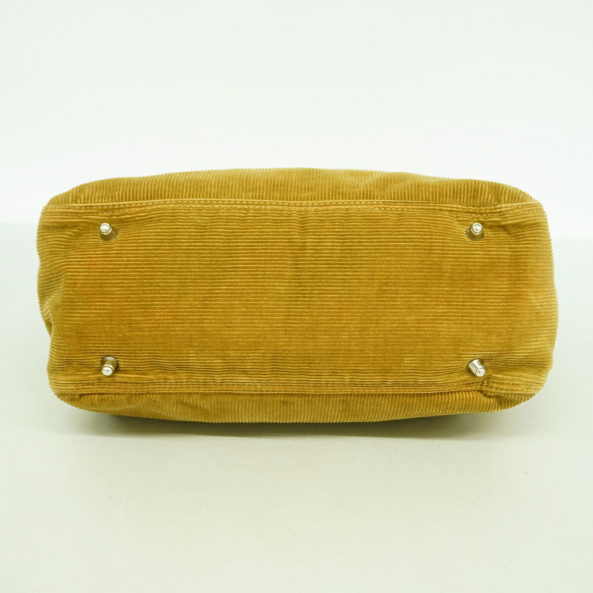 Fendi Ochre Cord Handbag (Pre-Owned)