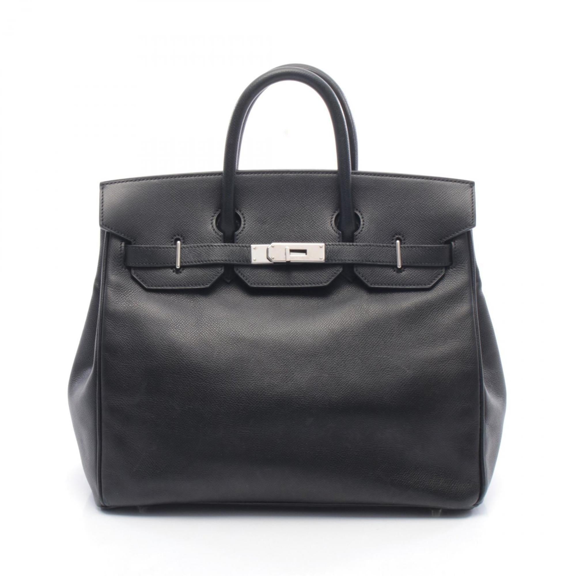 Hermes Black Leather Handbag (Pre-Owned)
