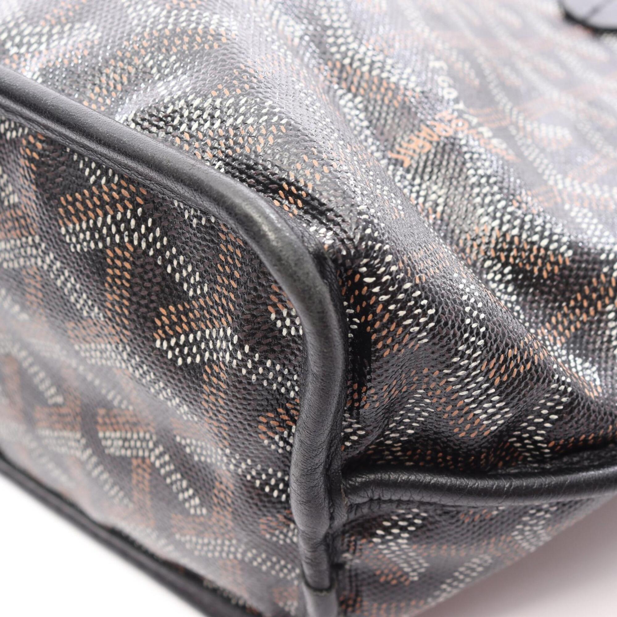 Goyard Black Brown White Coated Canvas Leather Handbag Pouch Tote Bag (Pre-Owned)