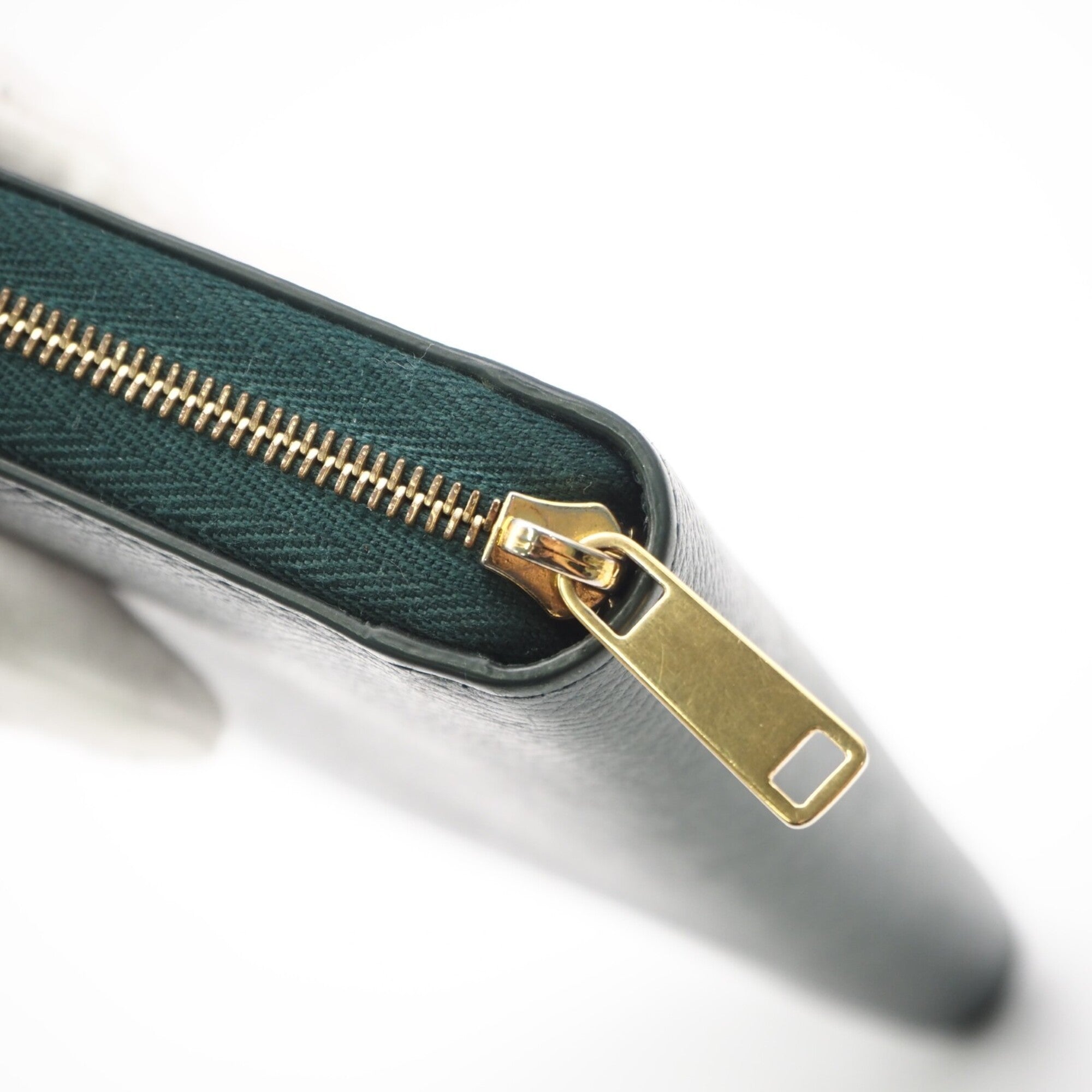 Celine Green Leather Long Wallet (Bi-Fold) (Pre-Owned)
